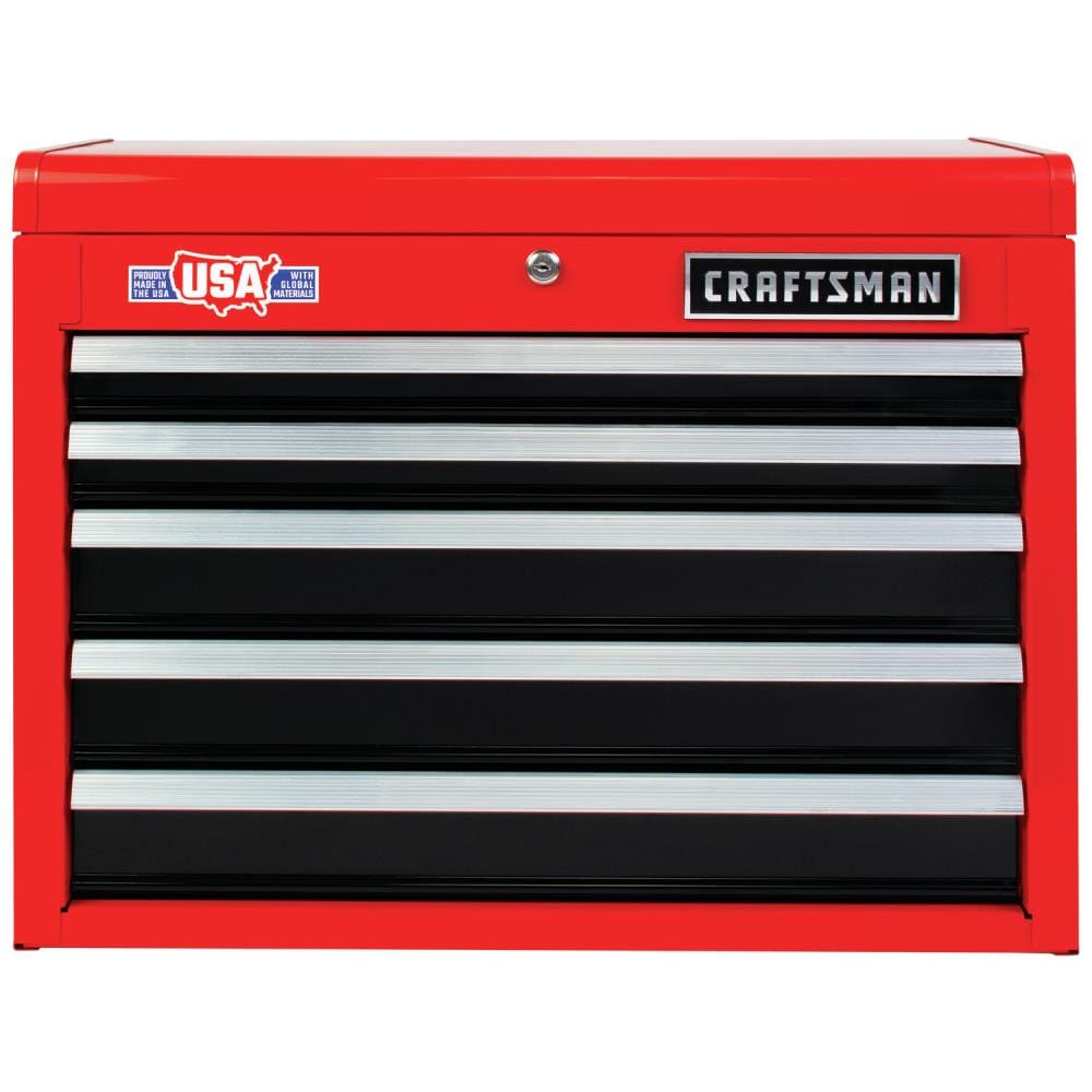 Craftsman 26 in 3-Drawer Heavy-Duty Ball Bearing Middle Chest Red/Black 