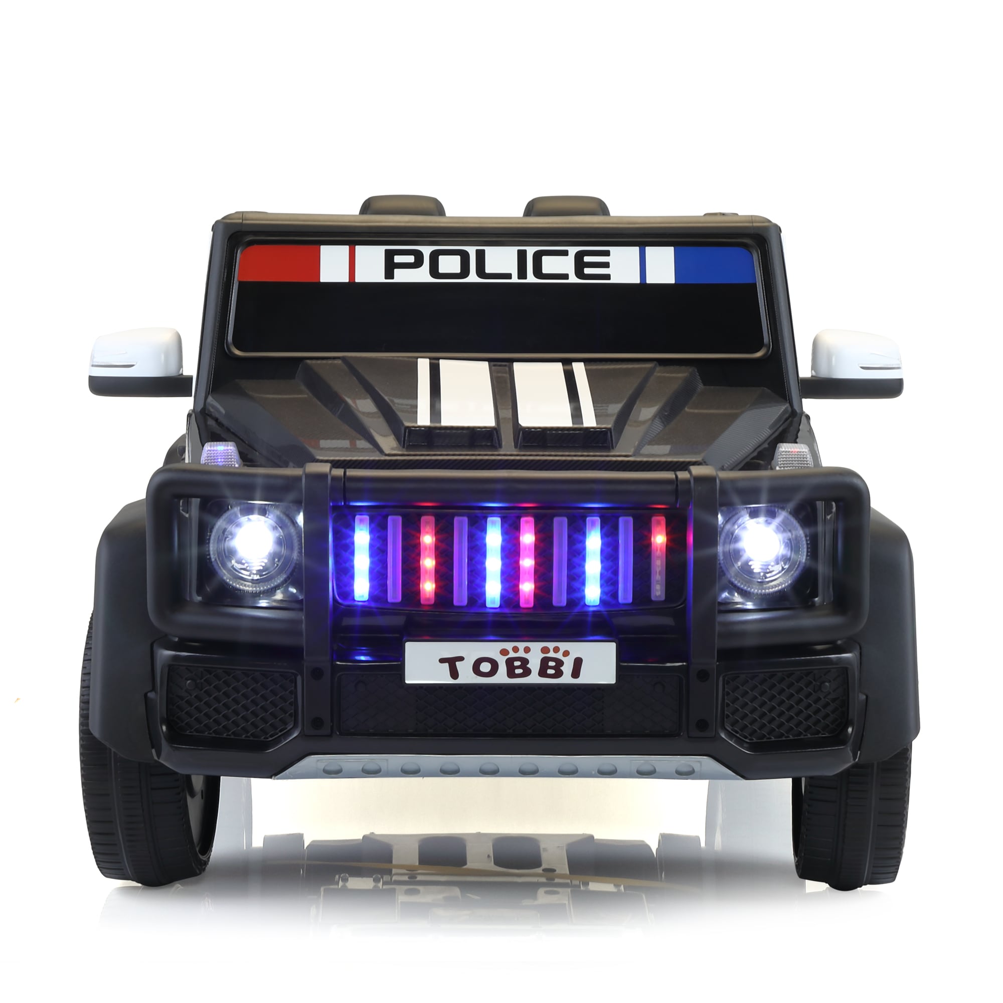 12V Electric Kids Police Ride On SUV Car Toys RC Car w/ 2 Speeds Music Blue 