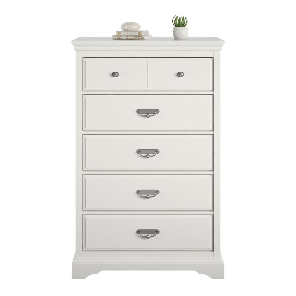 Ameriwood Home Bristol White 5Drawer Standard Dresser in the Dressers