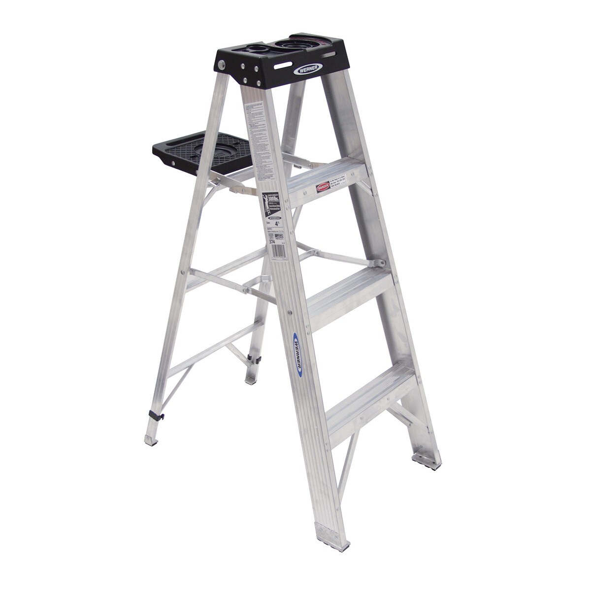 4 Ft Step Ladder Aluminum Extension Heavy Duty Multi Purpose Workshop Non Slip 