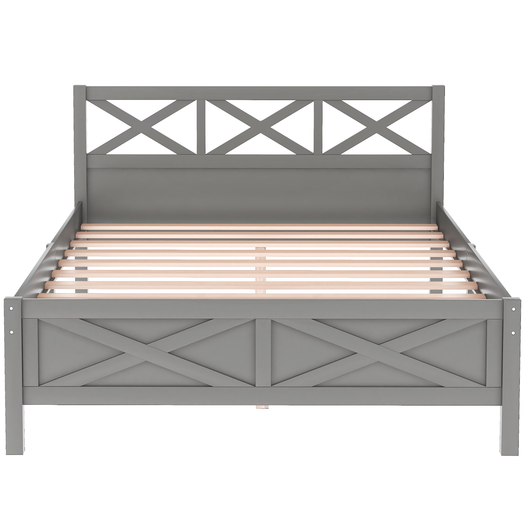 Details about   Twin/Full/Queen Wooden Bed Frame Mattress Platform Wood Slats Support Gray 