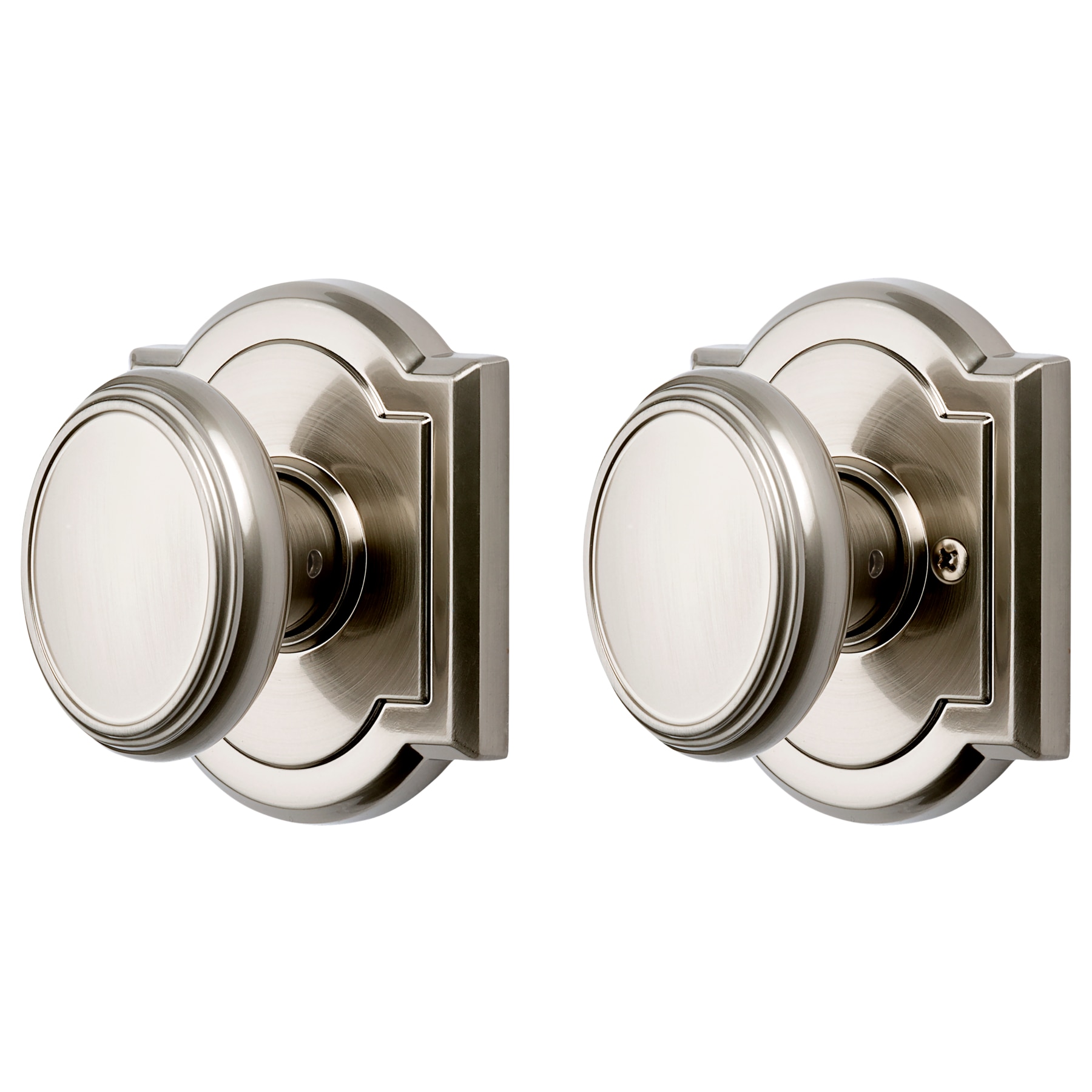 Pair of Rustic Acryllic Stone Effect Mortice Door Knobs With Brass Backplates 