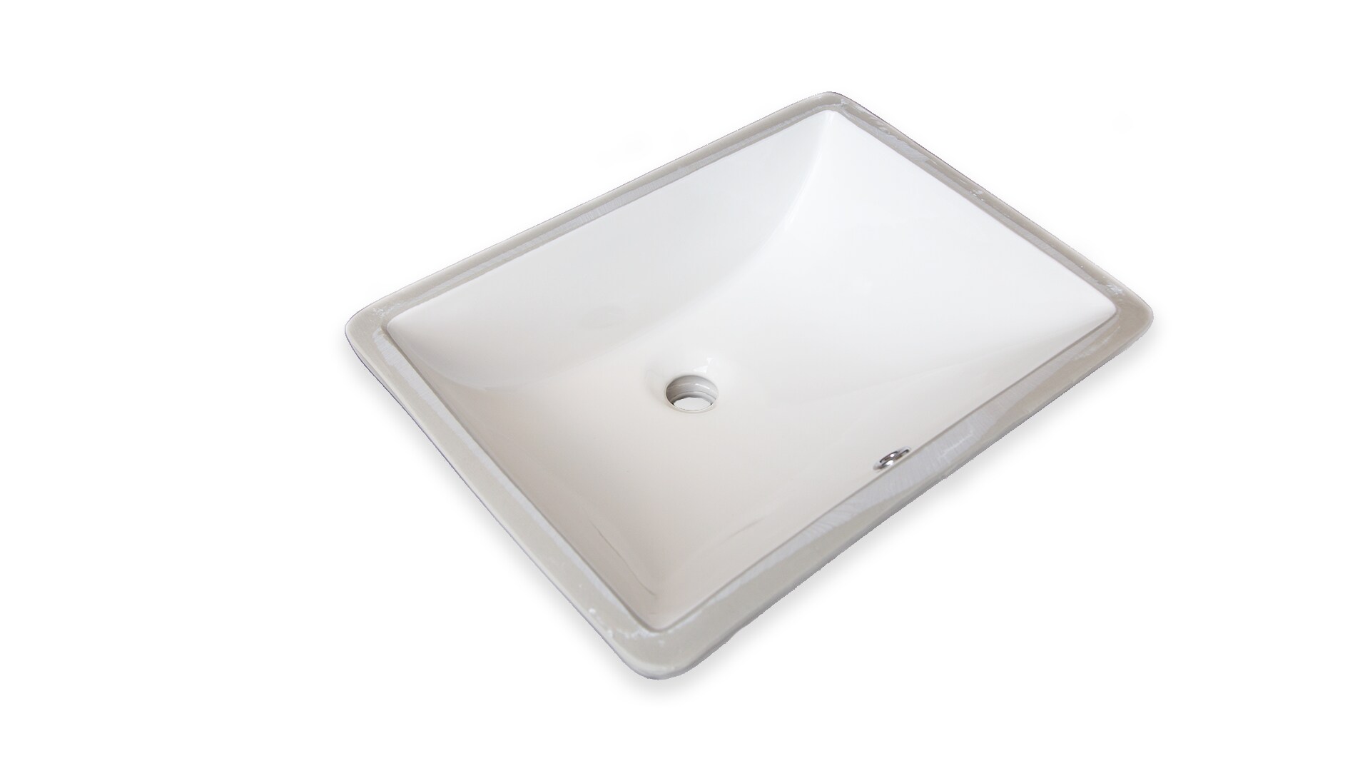 Wells Sinkware Rhythm Series Bisque Ceramic Undermount Rectangular Traditional Bathroom Sink (20-in x 15-in)