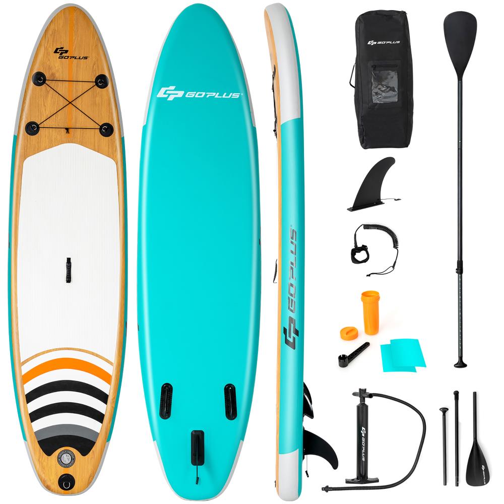 Wide Stance Surf Control Bottom Fin for Paddling Goplus 9.8'/10'/11' Inflatable Stand Up Paddle Board 6.5” Thick SUP with Premium Accessories and Carry Bag Non-Slip Deck for Youth and Adult