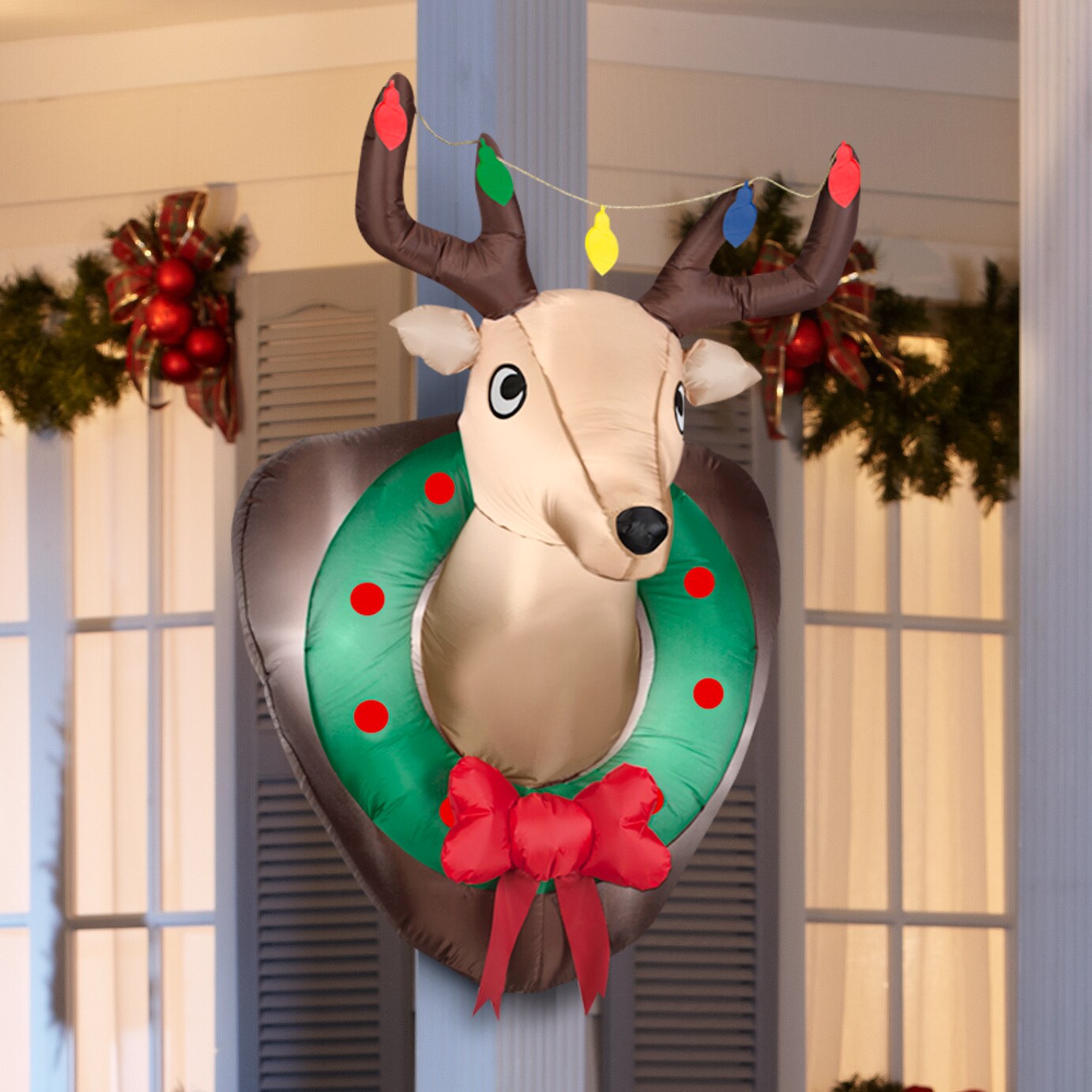 Inflatable Elk Horn Water Toys Deer Head Shape Kids Christmas Decorations Games