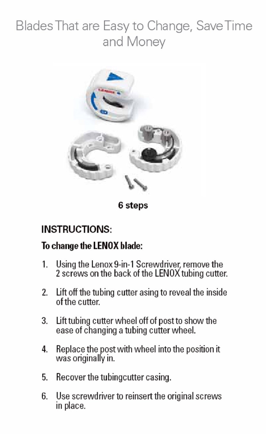 3/4-inch LENOX Tools Tight-Spot Tubing Cutter by Lenox 14831TS34 