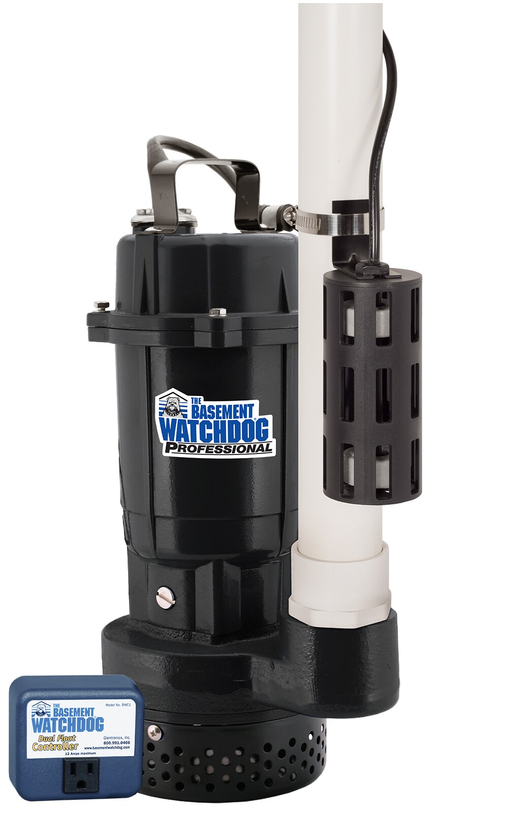 and 2,770 GPH at 10 ft Cast Iron/Cast Aluminum Submersible Sump Pump with Caged Dual Micro Reed Float Switch THE BASEMENT WATCHDOG Model BWT050 ½ HP 4,100 GPH at 0 ft 