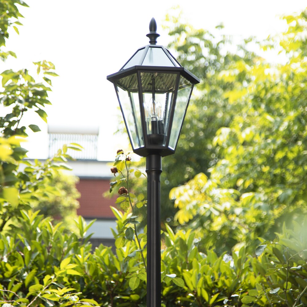 ASAB Solar Powered Stainless Steel Garden Post Lights LED Outdoor Lighting 