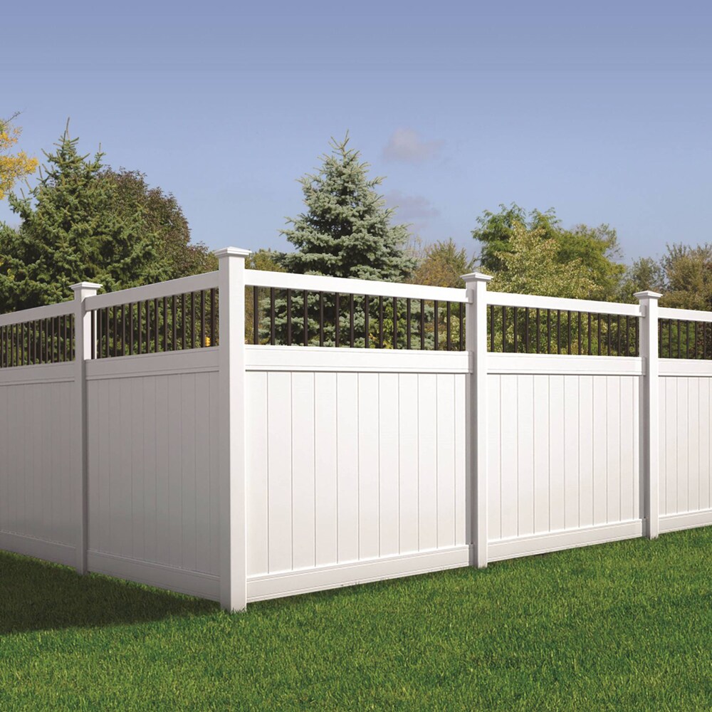 Pro Series 98 in Lakewood White Vinyl Closed Picket Top Routed Corner Post 