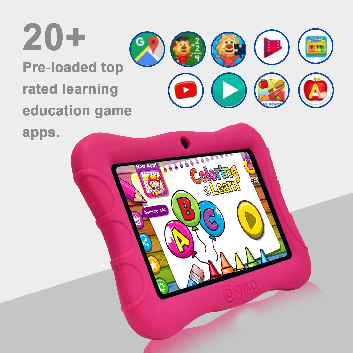 Contixo Contixo 7 inch Kids Tablet 2GB Ram 32GB Data Storage with Latest Android 10 OS Wi-Fi Blue Tooth Tablets for Kids, V9-3-32-Pink