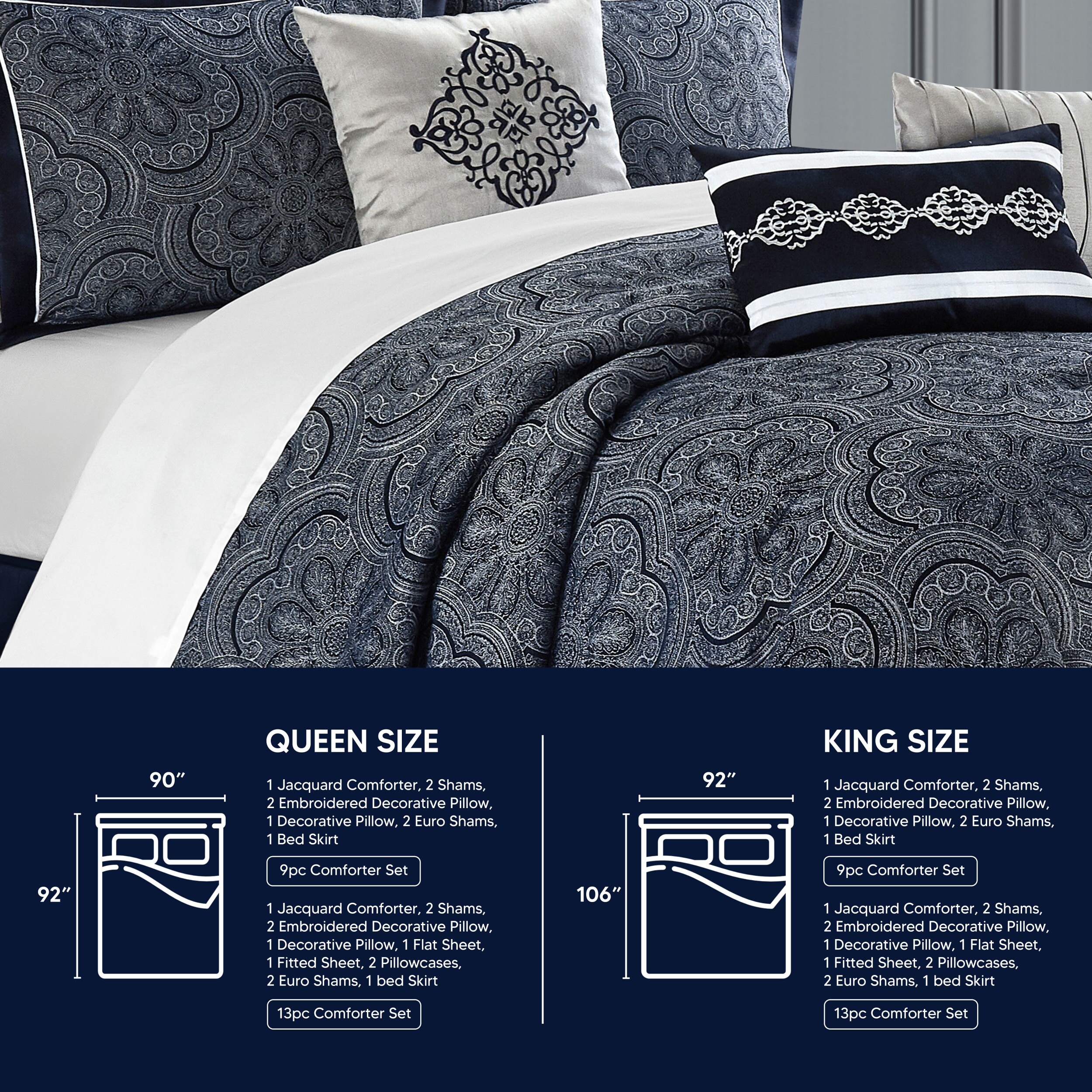 tahari medallion scroll comforter set