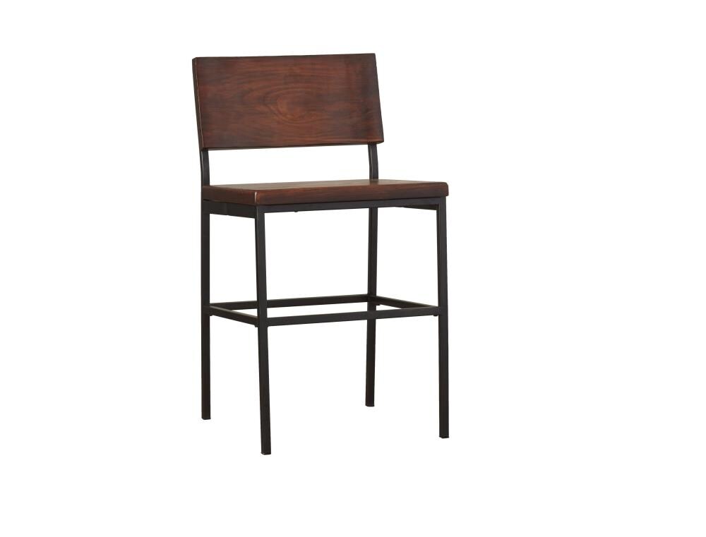 progressive sawyer brown wood and metal bar stool