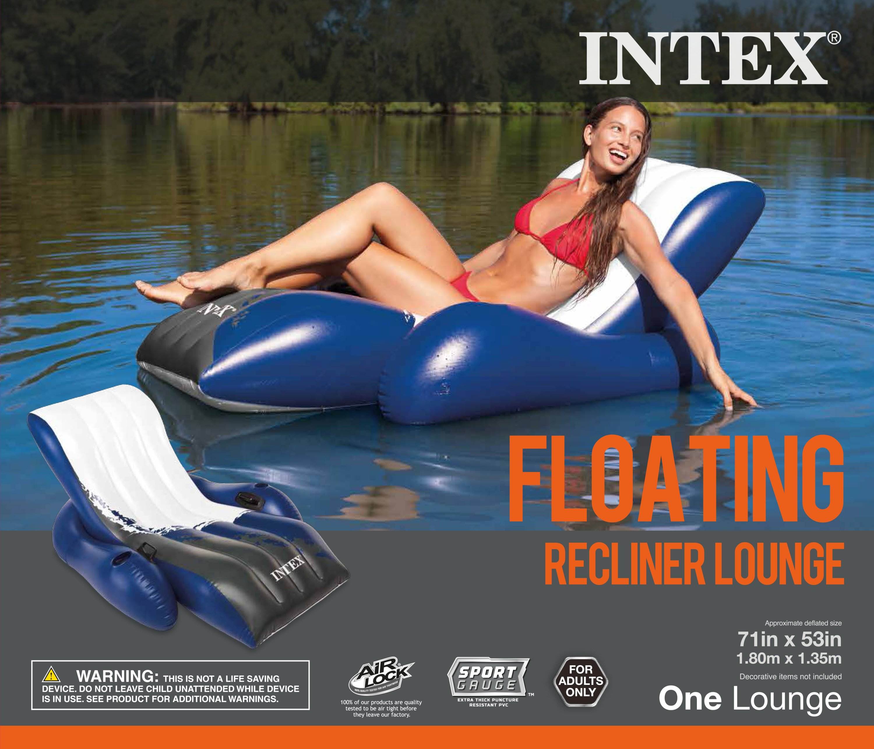 4 Pack Intex Inflatable Rockin' Lounge Swimming Pool Floating Raft Chair 