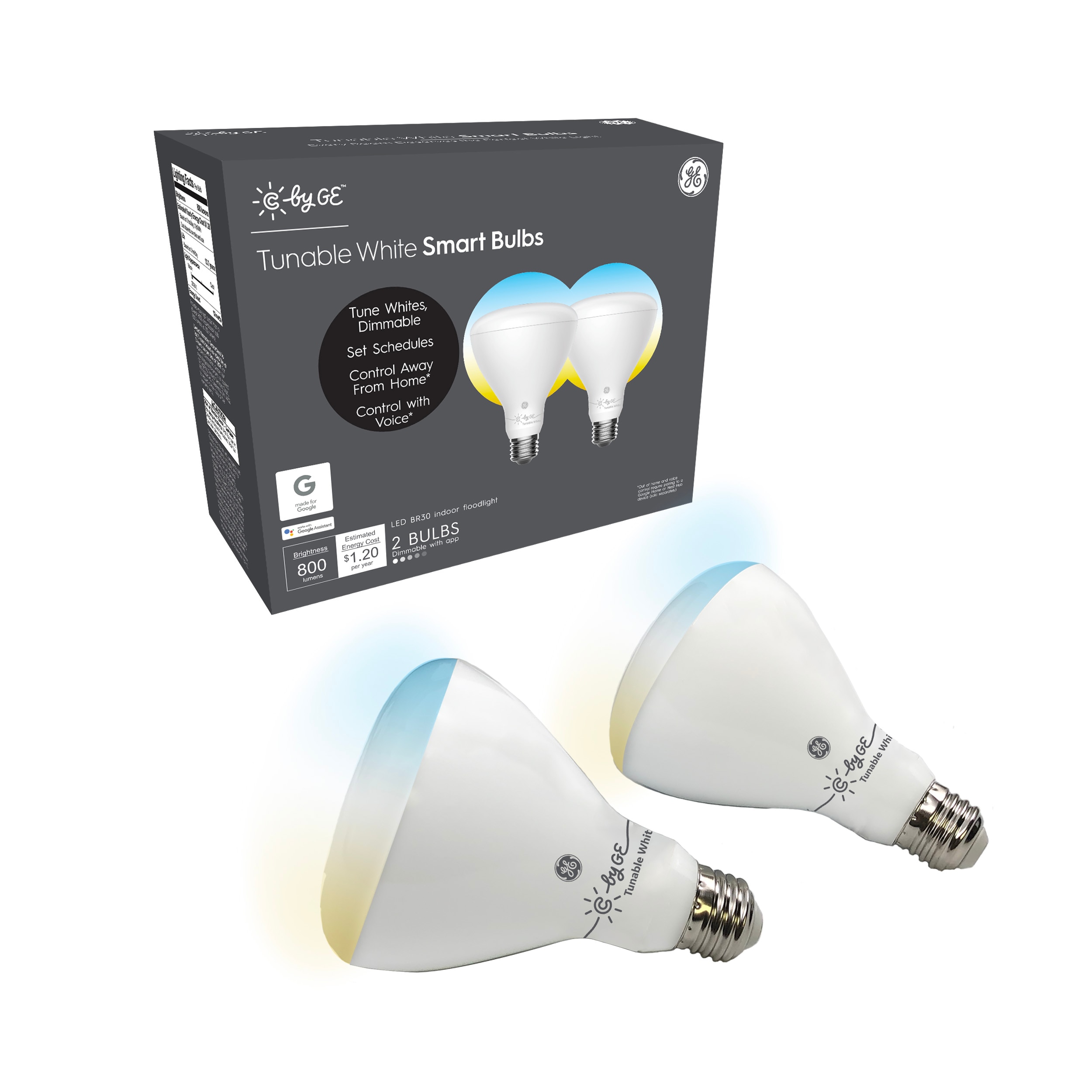 C by GE 2-Pack - Adjustable W... C-Sleep BR30 Bluetooth Smart LED Light Bulb 