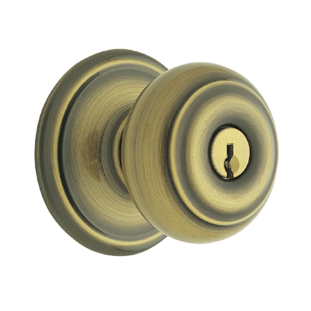 Antique Brass Round door knob Keyed entry privacy passage dummy deadbolt 5765 