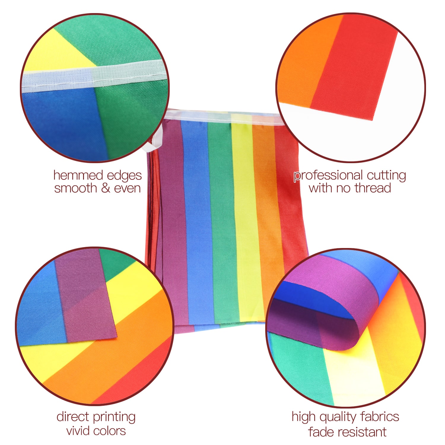 Pride Banner,20Pcs Assorted Rainbow String Flags,Vivid Color Printed Fade Resistant Durable for Garden Outdoor Indoor