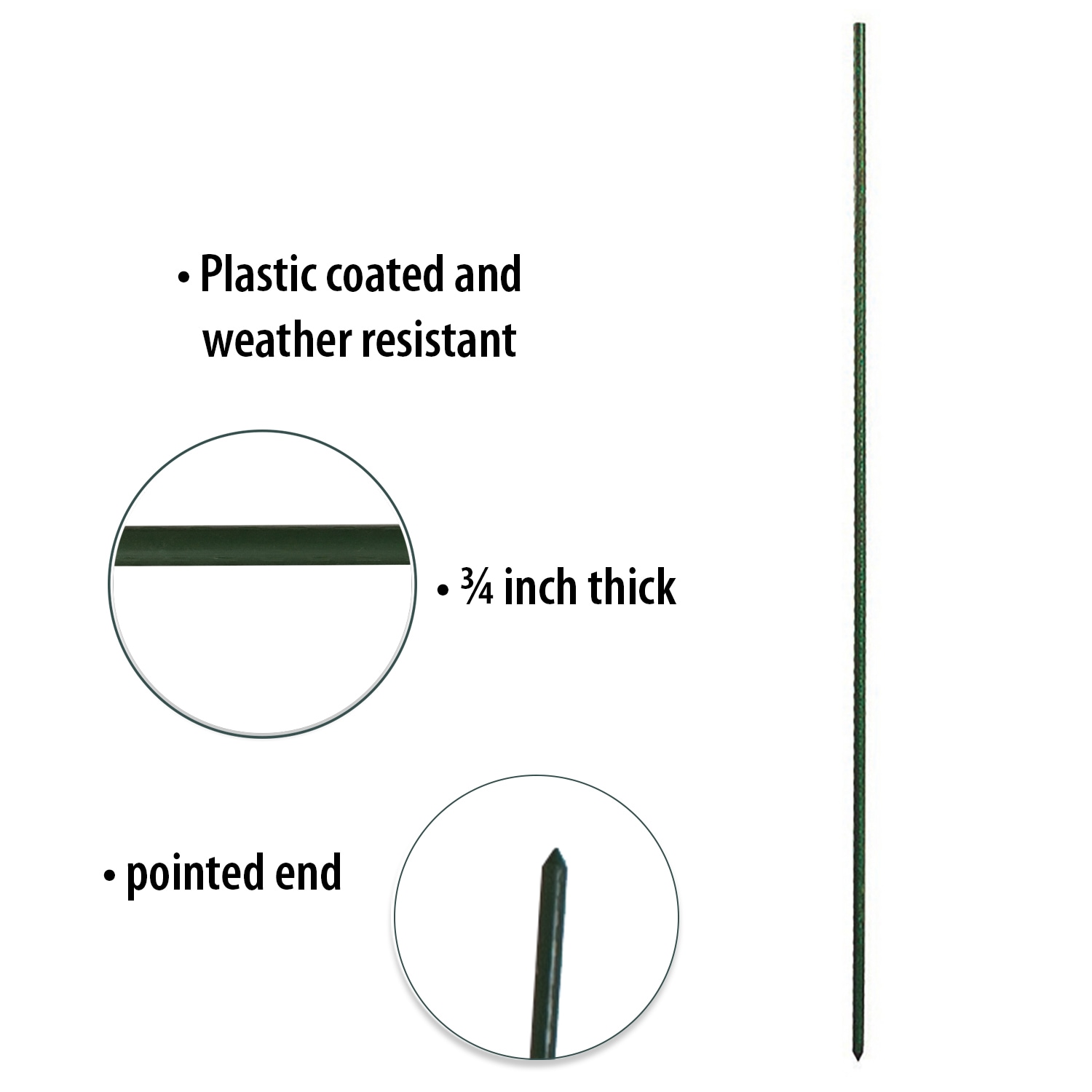 Panacea Products 89796 4 ft 48" Green Coated Metal Plant Sturdy Stakes 100 Details about    