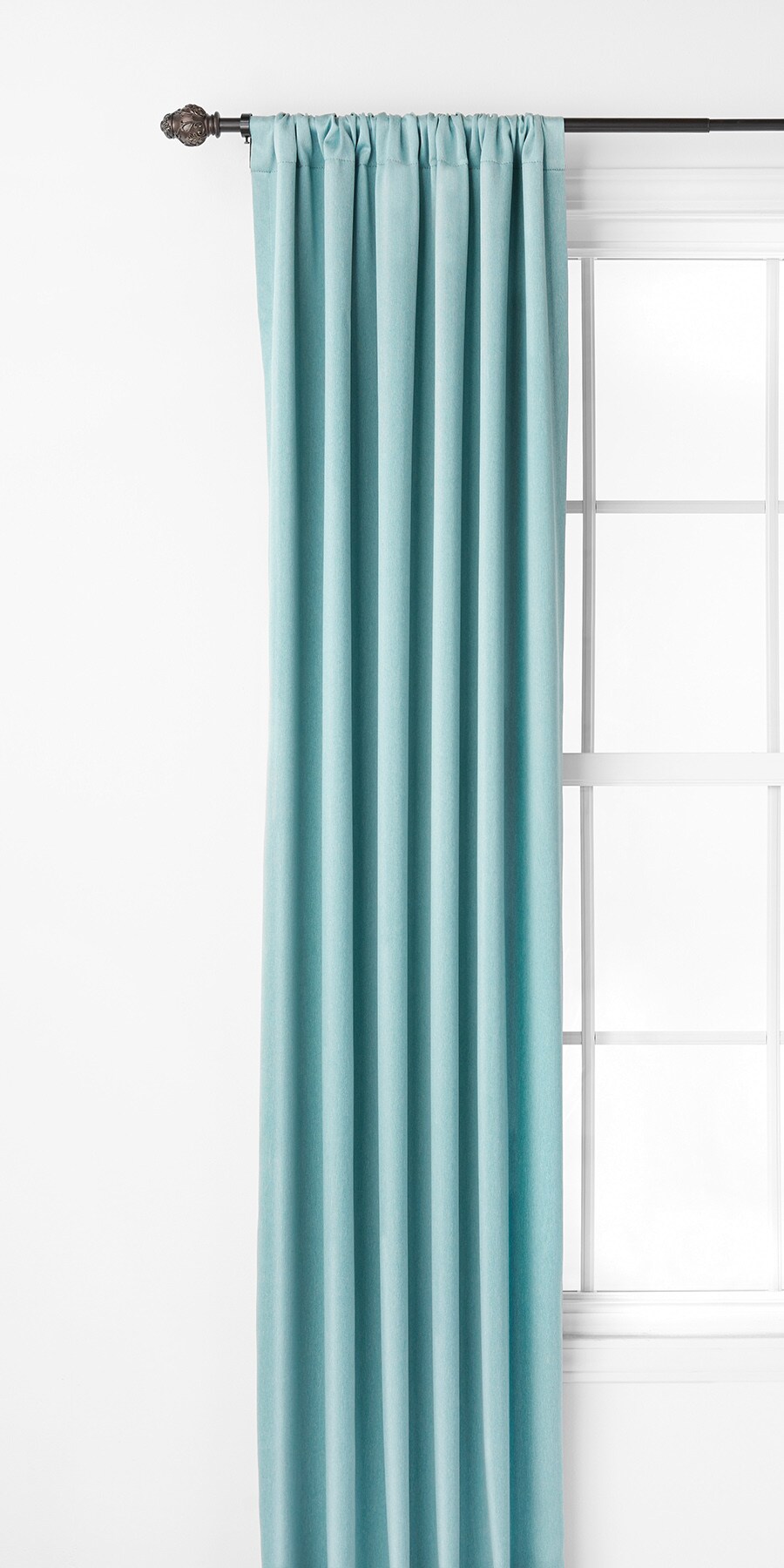 Style Selections Blue Polyester Room Rod Pocket Curtain Panel in the Curtains & Drapes at Lowes.com