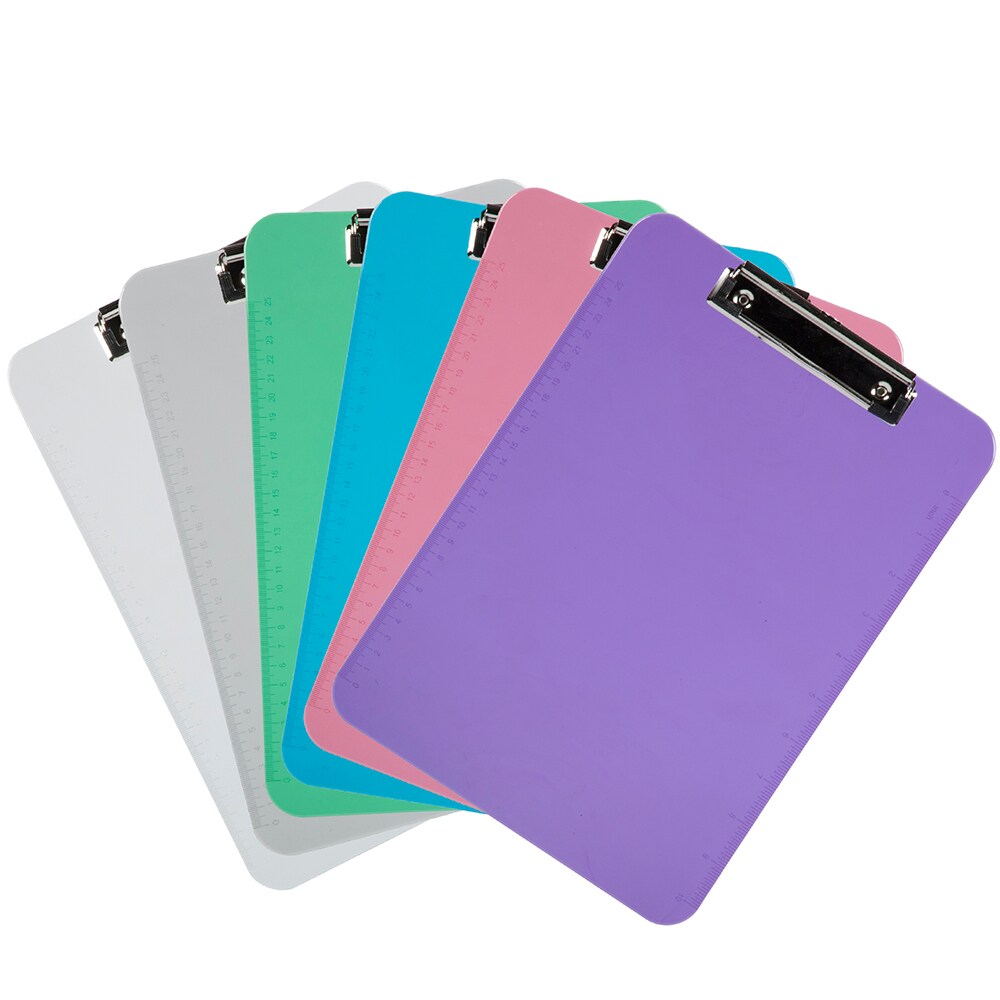 JAM PAPER Plastic Clipboards with Low Profile Metal Clip Letter Size Clip Board Sold Individually - Green 9 x 12.5 