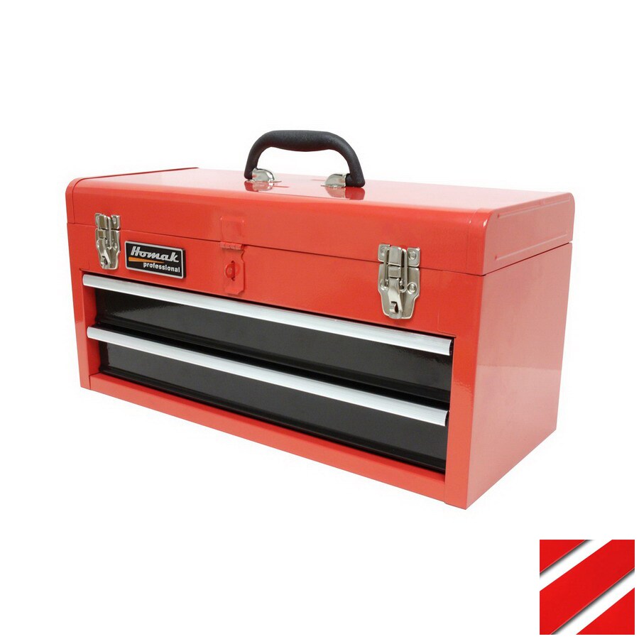 Powder Coated Scratch Resistant Finish Heavy duty chest latches Edward Tools Portable Metal Tool Box with Drawers 20”- Keyed Center Lock for Security Full Extension Drawers 