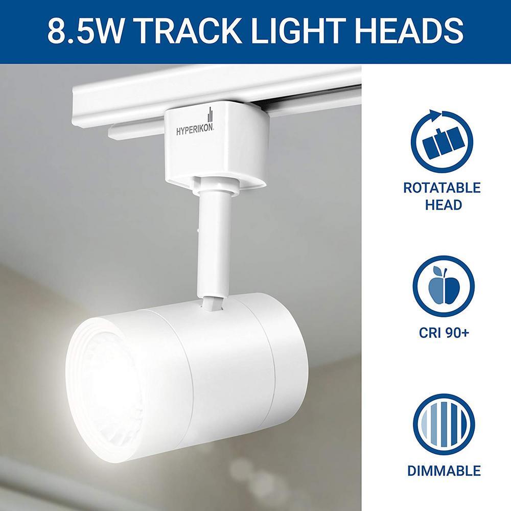 Hyperikon LED Track Head Lighting 3000K 4 Pack Energy Star Dimmable White 38W H-Type Integrated Track Heads