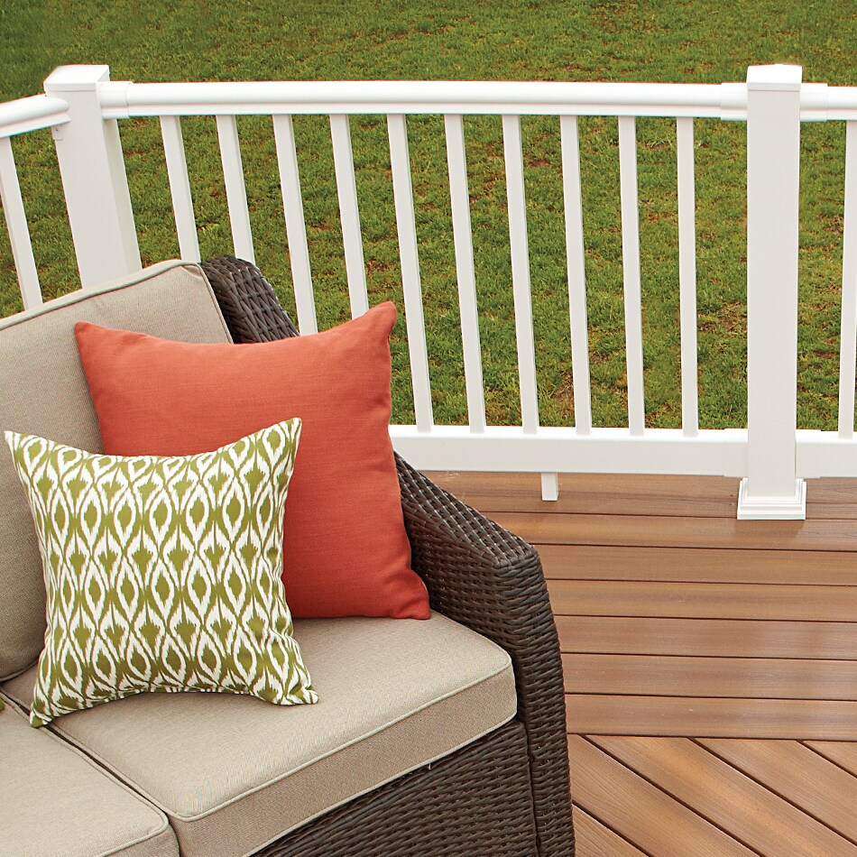 fiberon home select deluxe deck railing 6' white top and bottom set 40573 rail 