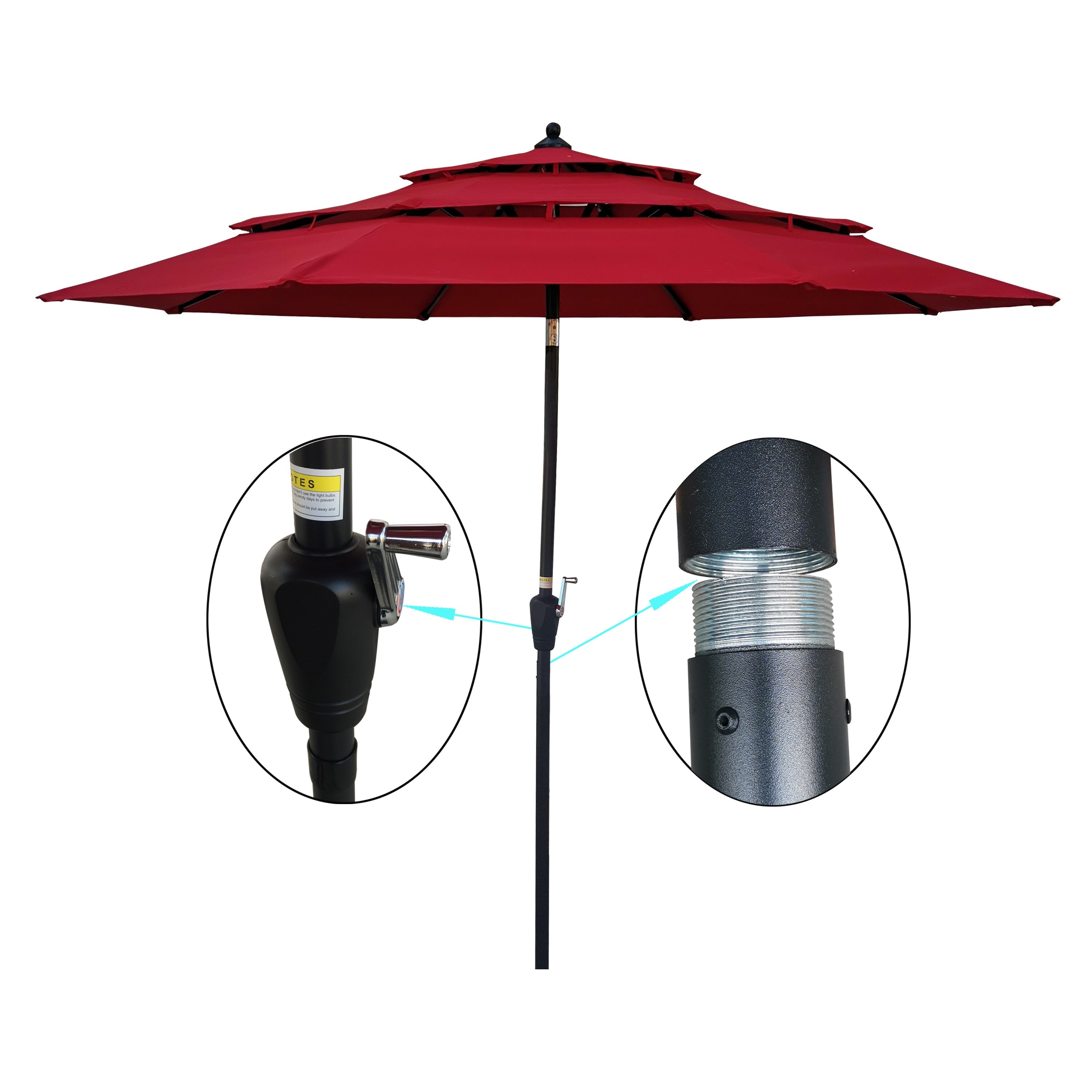 9ft 8 Ribs Outdoor Patio Umbrella Crank Tilt Market Yard Beach Sunshade UV Block 