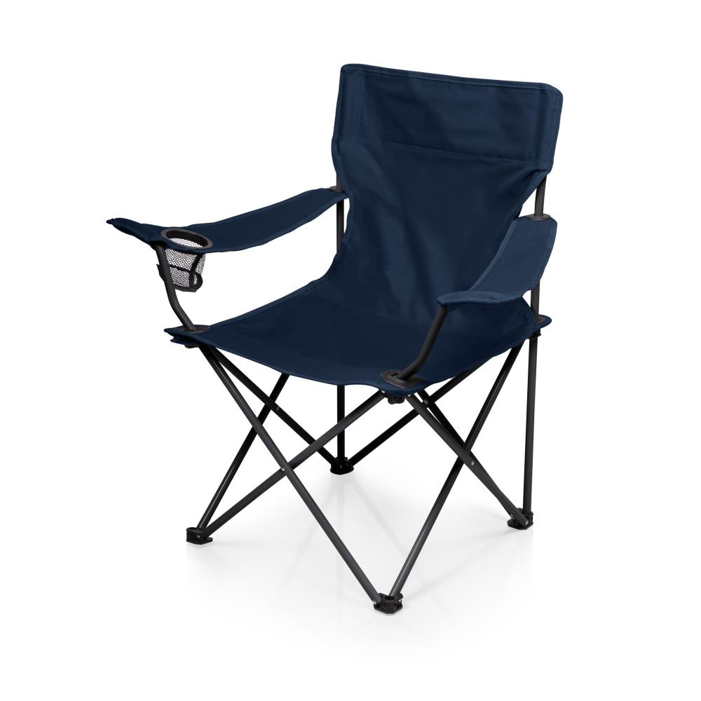Picnic Time Navy Sports Portable Folding Patio Chair 