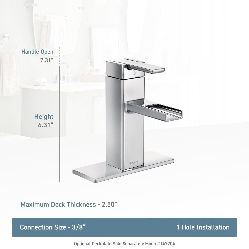 Moen 90 Degree Brushed Nickel 1Handle Single Hole WaterSense Bathroom