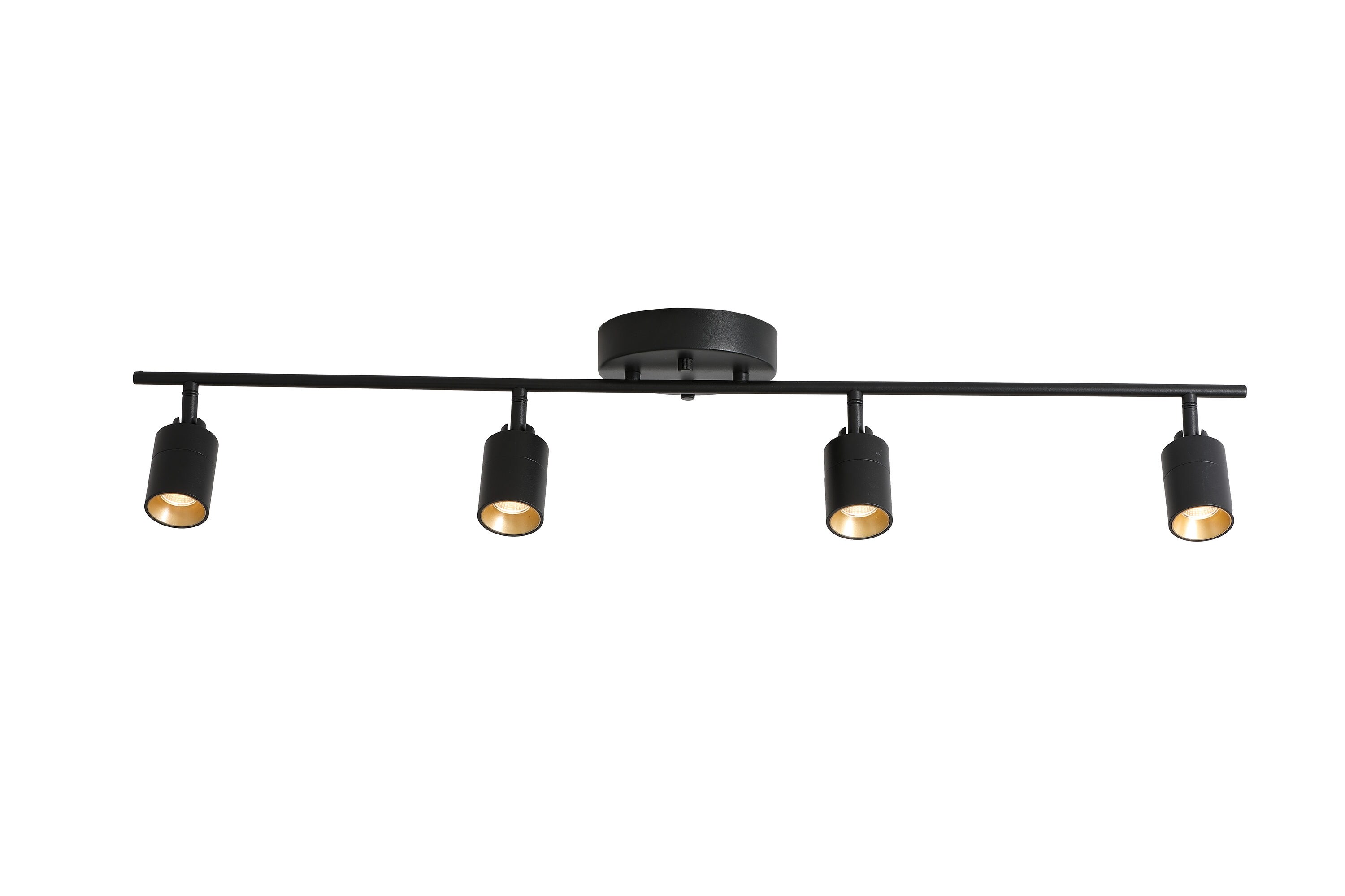VidaLite LED Track Light 7W Two Bulb Fixed Rail with Rotating Heads 3000K Modern Interior Spotlight Black 