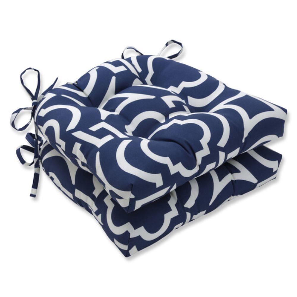 Navy Pillow Perfect Indoor/Outdoor Carmody Wicker Loveseat Cushion 