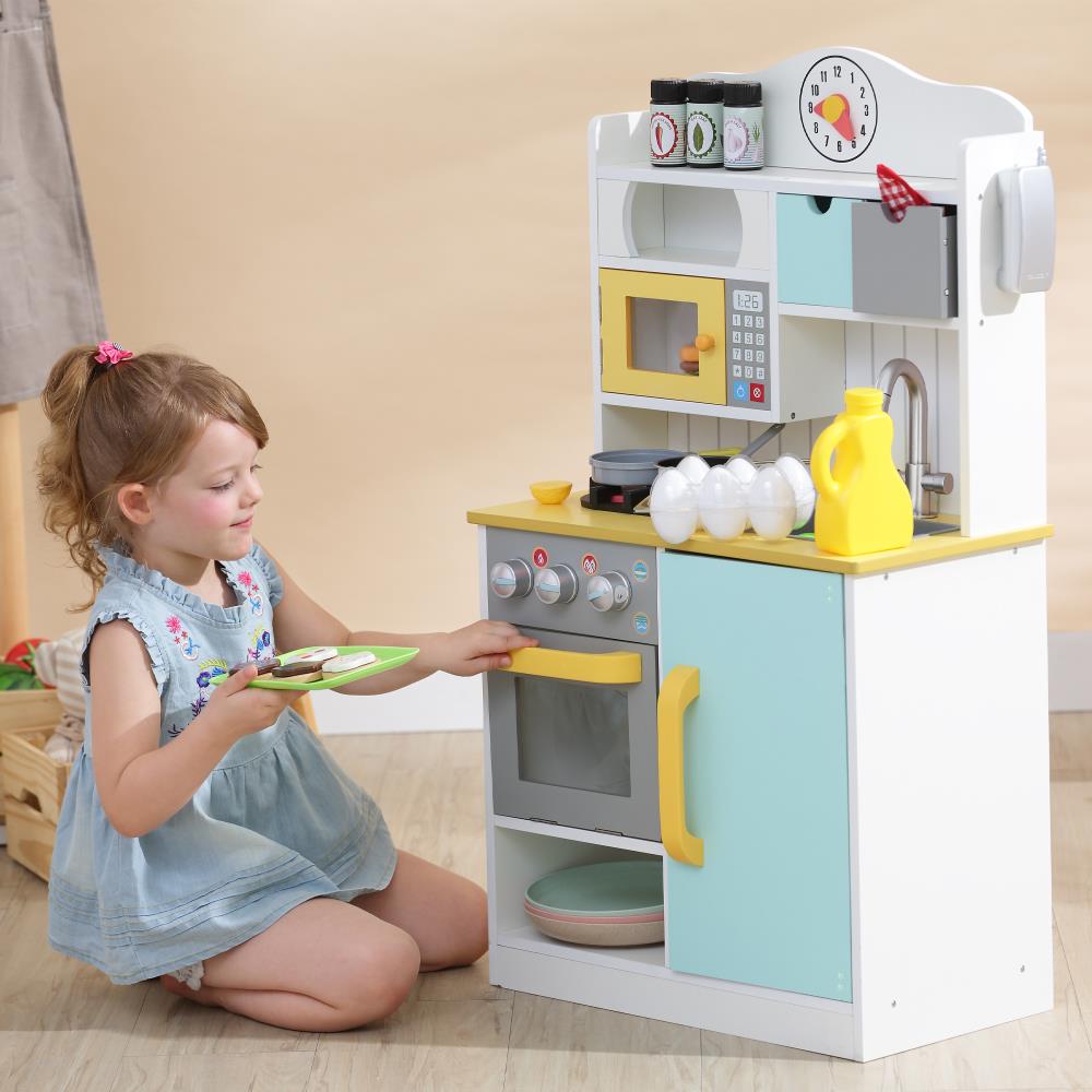 Teamson Kids Little Chef Wooden Toy Play Kitchen With Accessories Burlywood Toys for sale online 