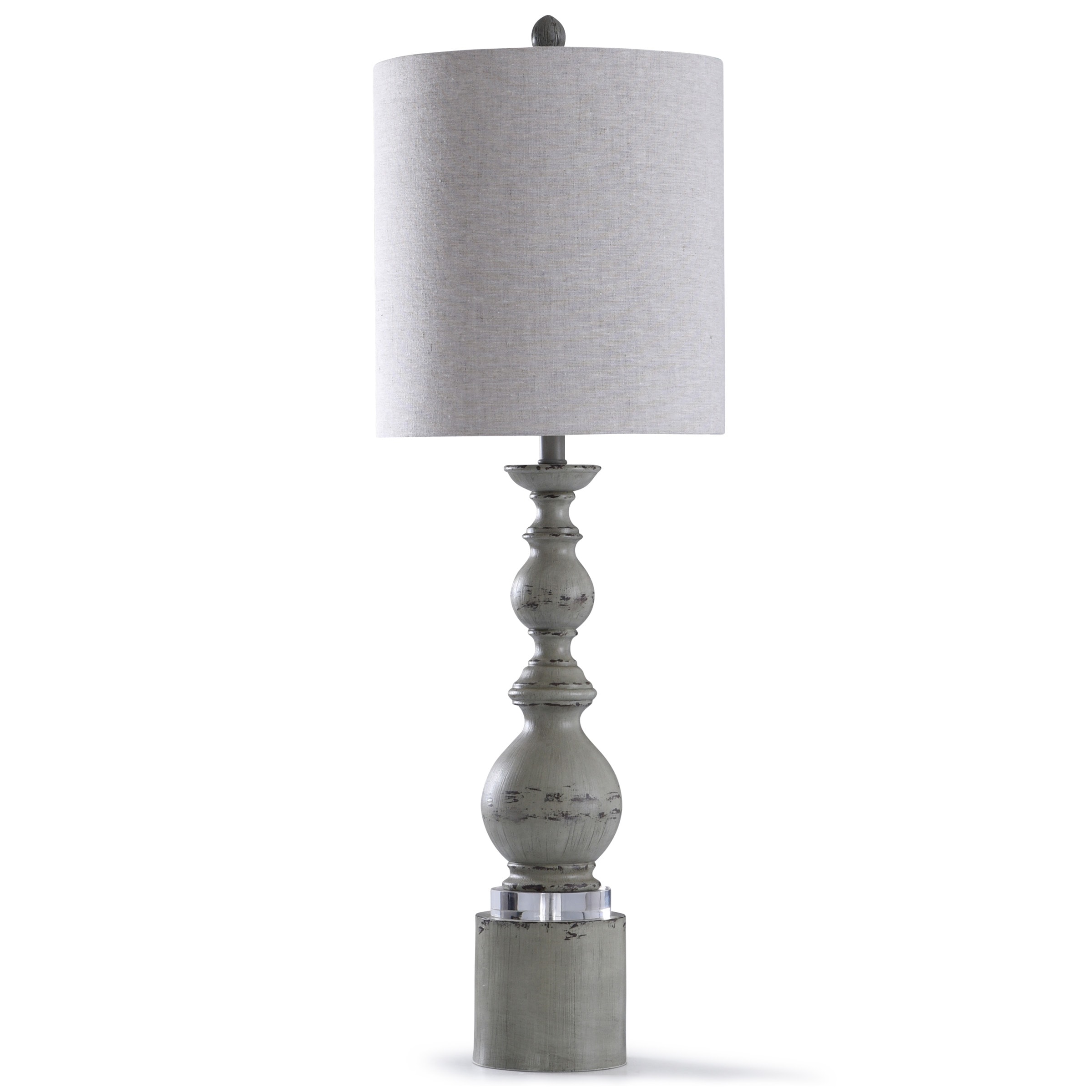 blue and gray lamp shade