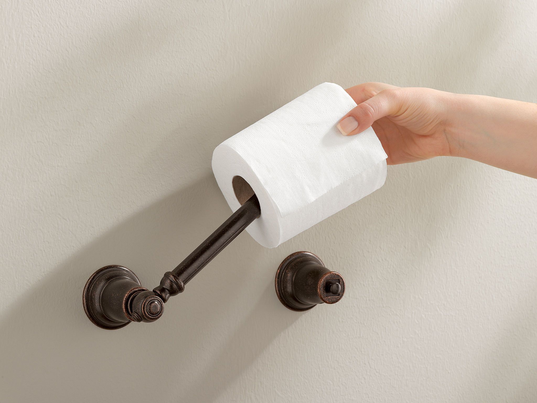 MOEN Kingsley Pivoting Double Post Toilet Paper Holder in Brushed Nickel 