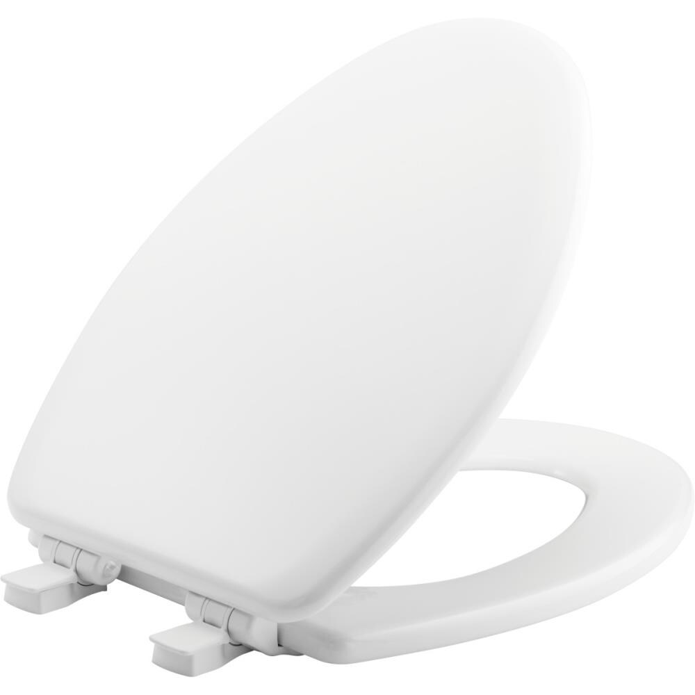 Elongated Slow-Close White Toilet Seat with Built-In Potty Training Seat and ... 