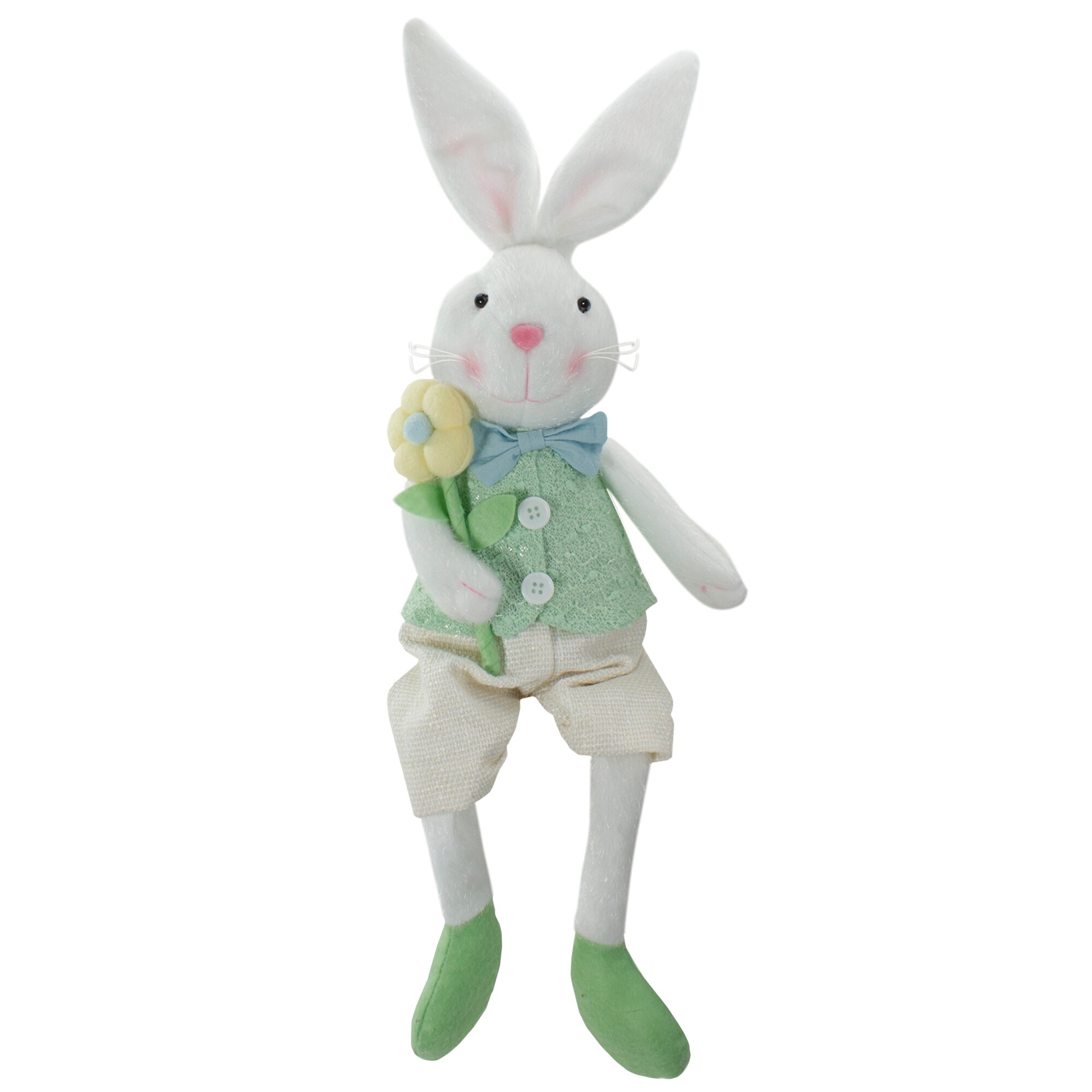 7 INCH CREAM PLUSH WEIGHTED EASTER BUNNY RABBIT SWEET BASKET DECORATION SPRING 