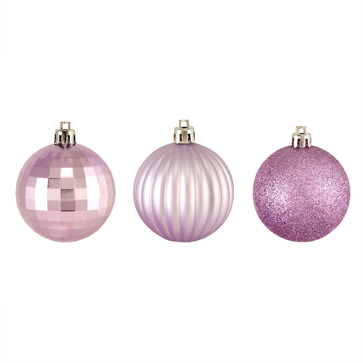 Gold Combo Mini Ornaments Christmas Non Shatter Balls Shiny Glitter Satin Ribbed 