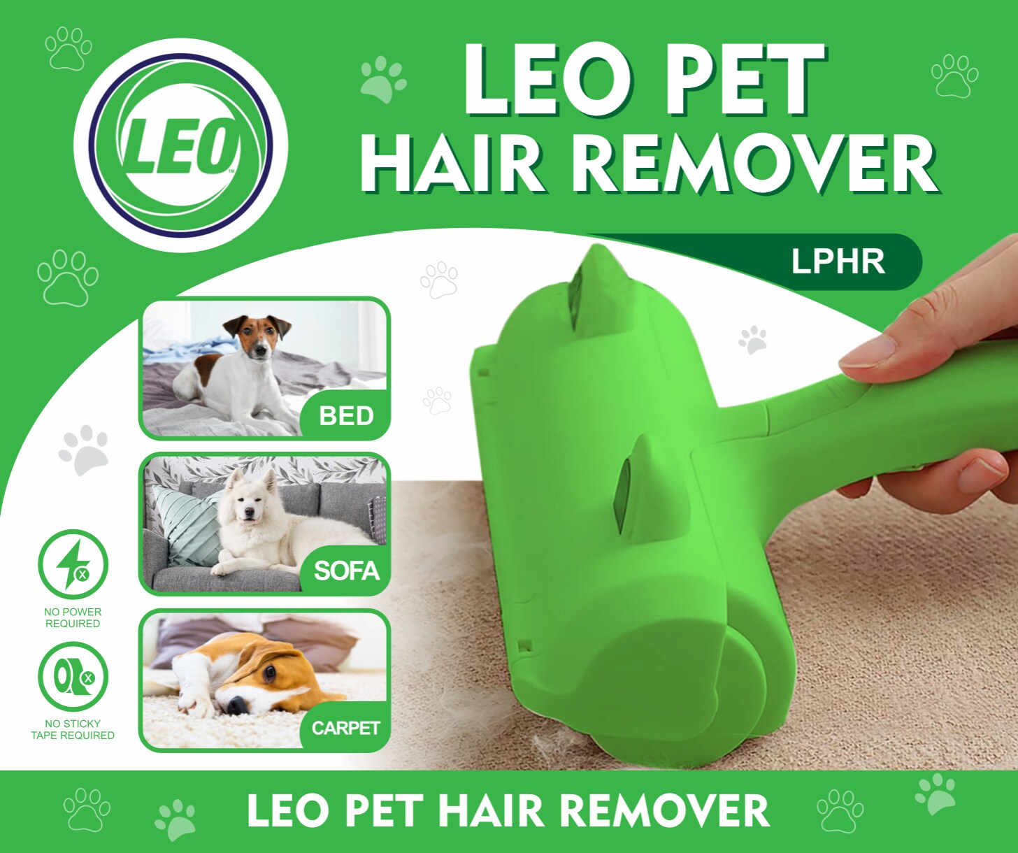 LEO Leo Pet Hair Remover - Lint Roller - Self Cleaning Dog and Cat Hair,  Lint Remover - Remove Dog, Cat Hair From Furniture, Carpets, Bedding,  Clothing in the Lint Rollers department