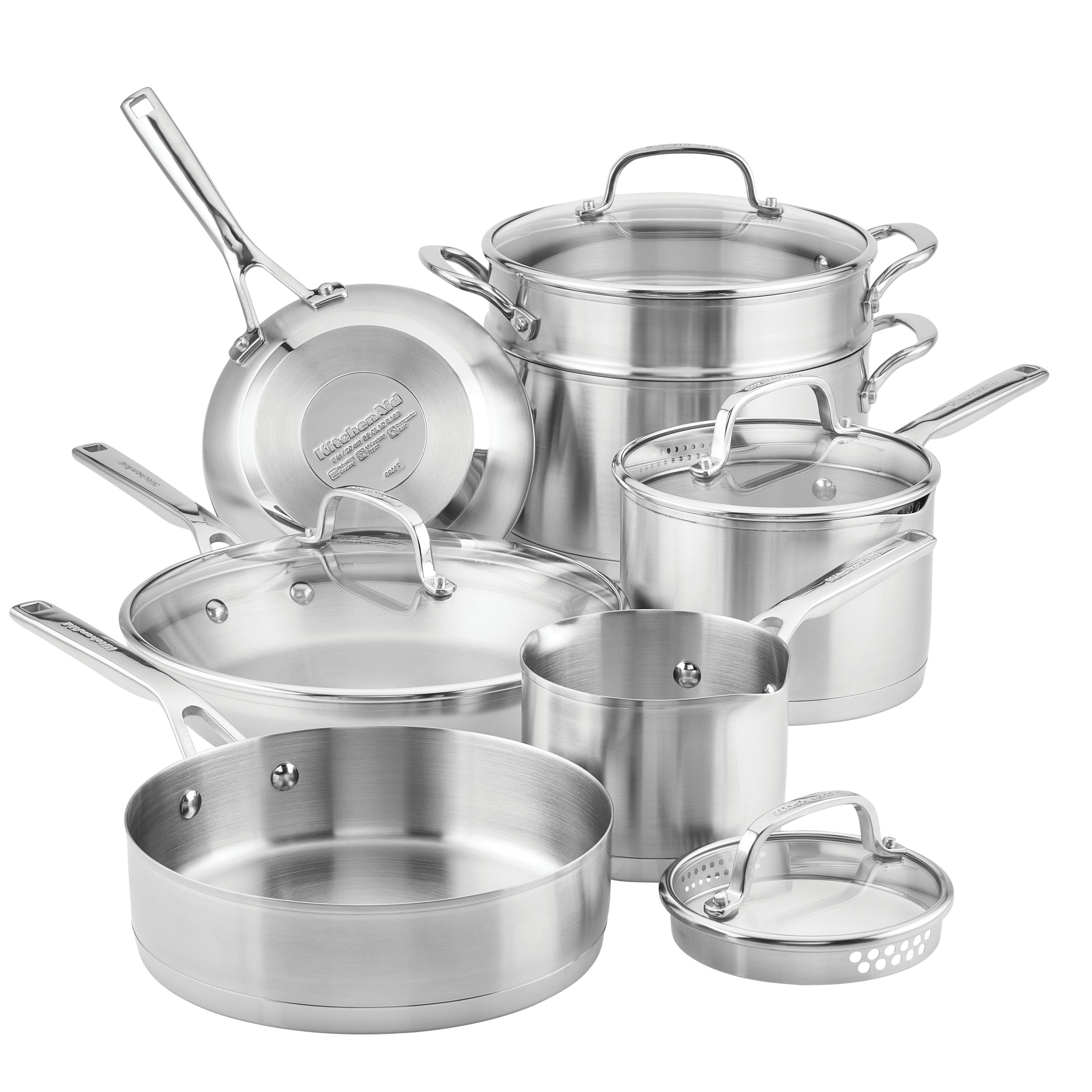 Masterclass Premium Cookware Casserole Stockpot Steamer Set Pot Pan Lid Steamers 