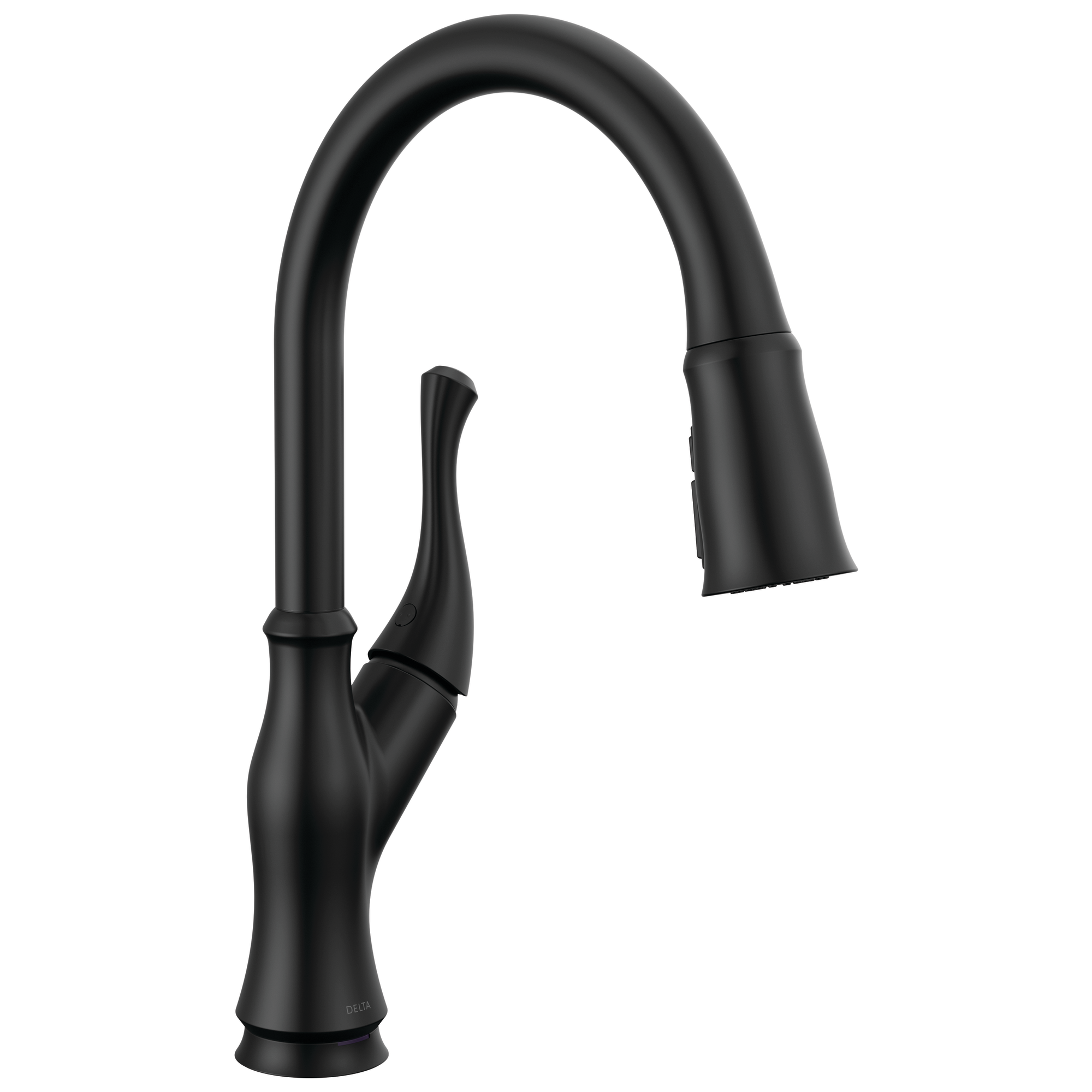 Delta Ophelia Matte Black 1-handle Deck-mount Pull-down Touch Kitchen  Faucet (Deck Plate Included)