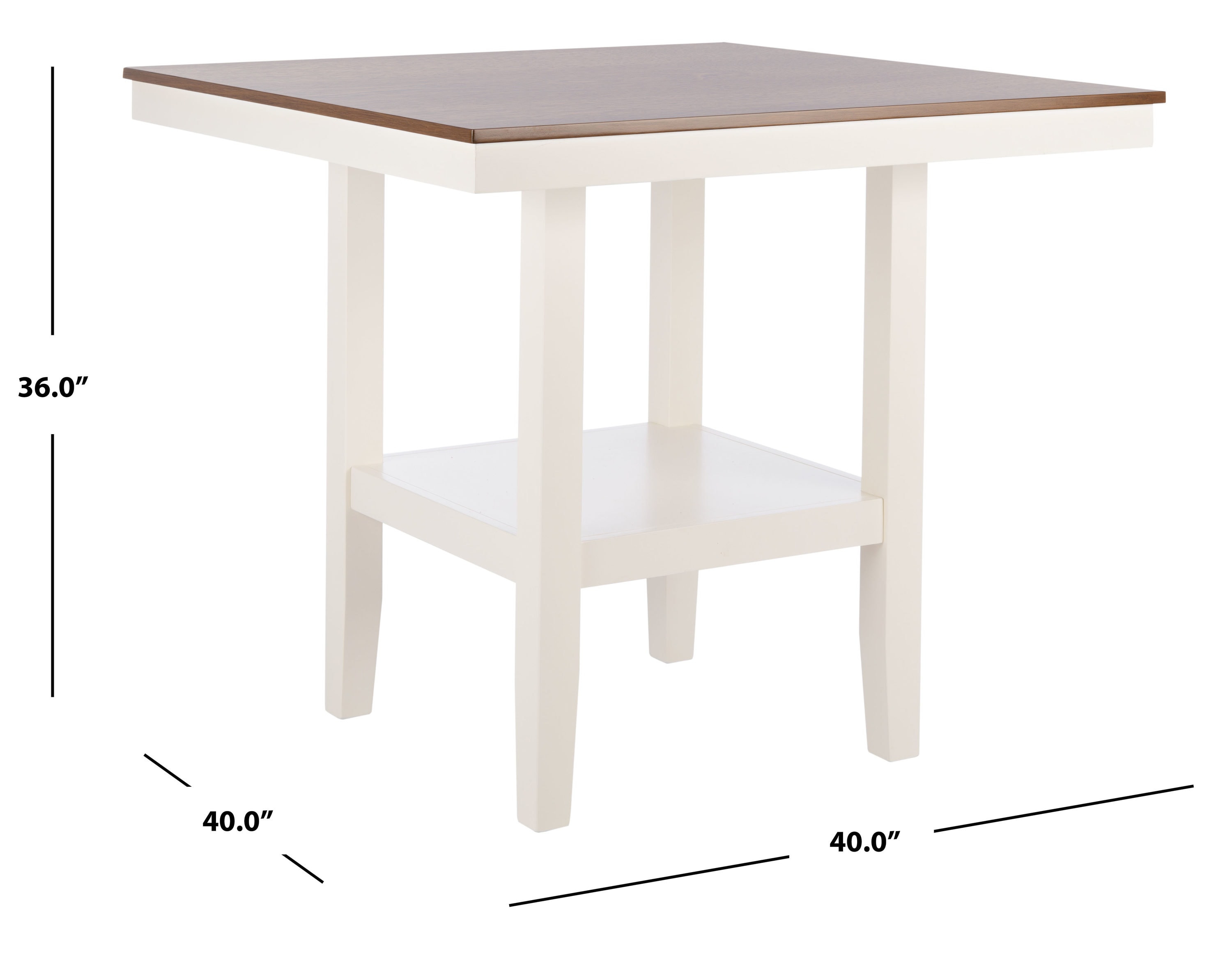 Safavieh Home Collection Silio White and Natural Rectangle Dining Table