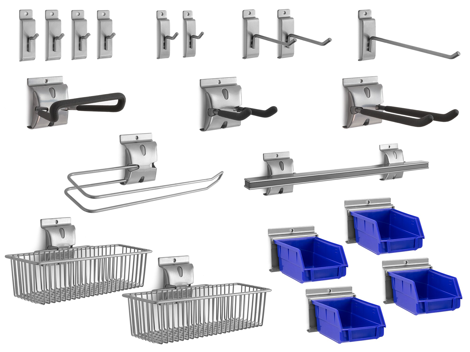 NewAge Products PVC Slatwall Hooks 20-Piece 24-in Silver Steel 