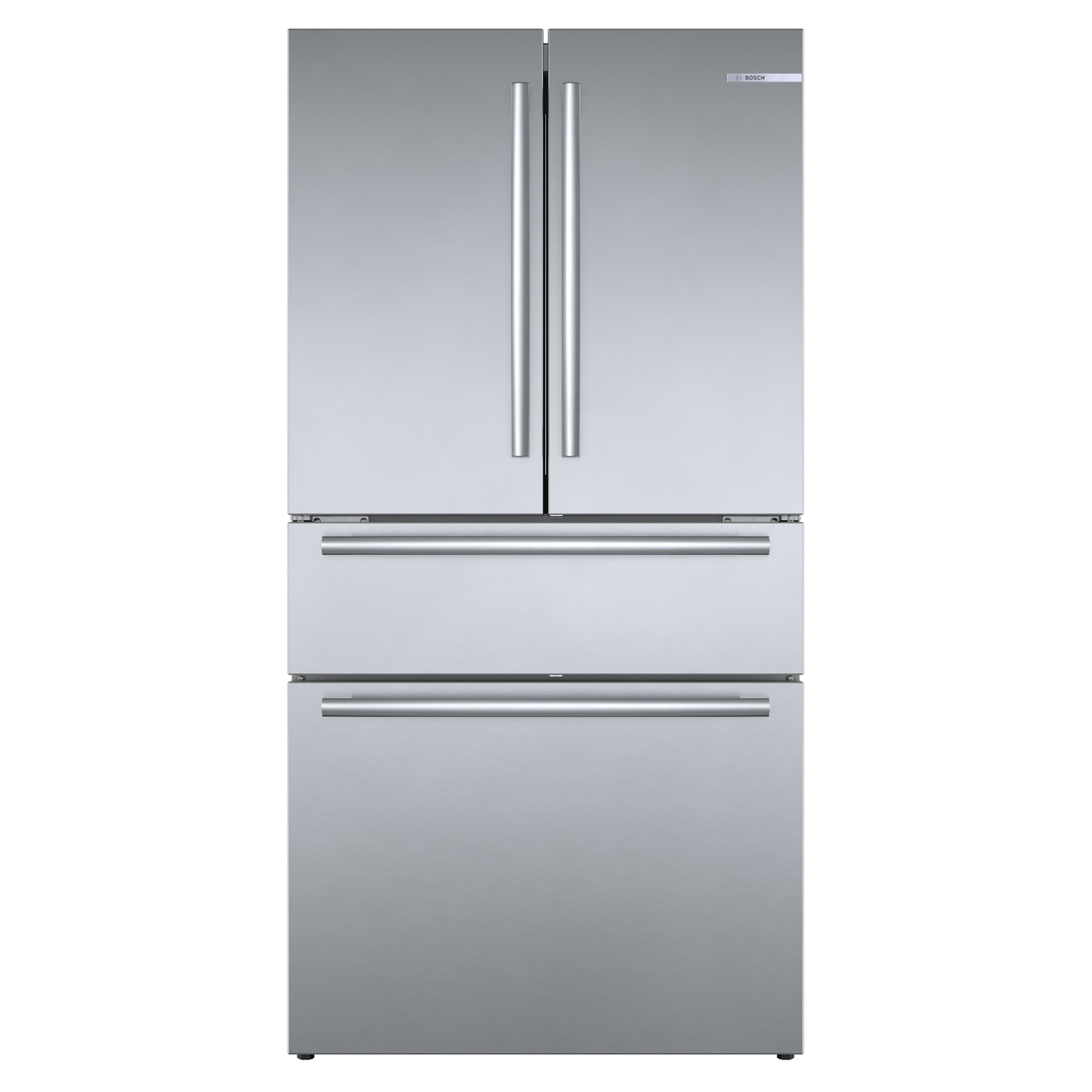 Bosch 800 Series 21-cu ft 4-Door Counter-depth French Door Refrigerator with Ice Maker (Stainless Steel) ENERGY in the French Door Refrigerators department at Lowes.com
