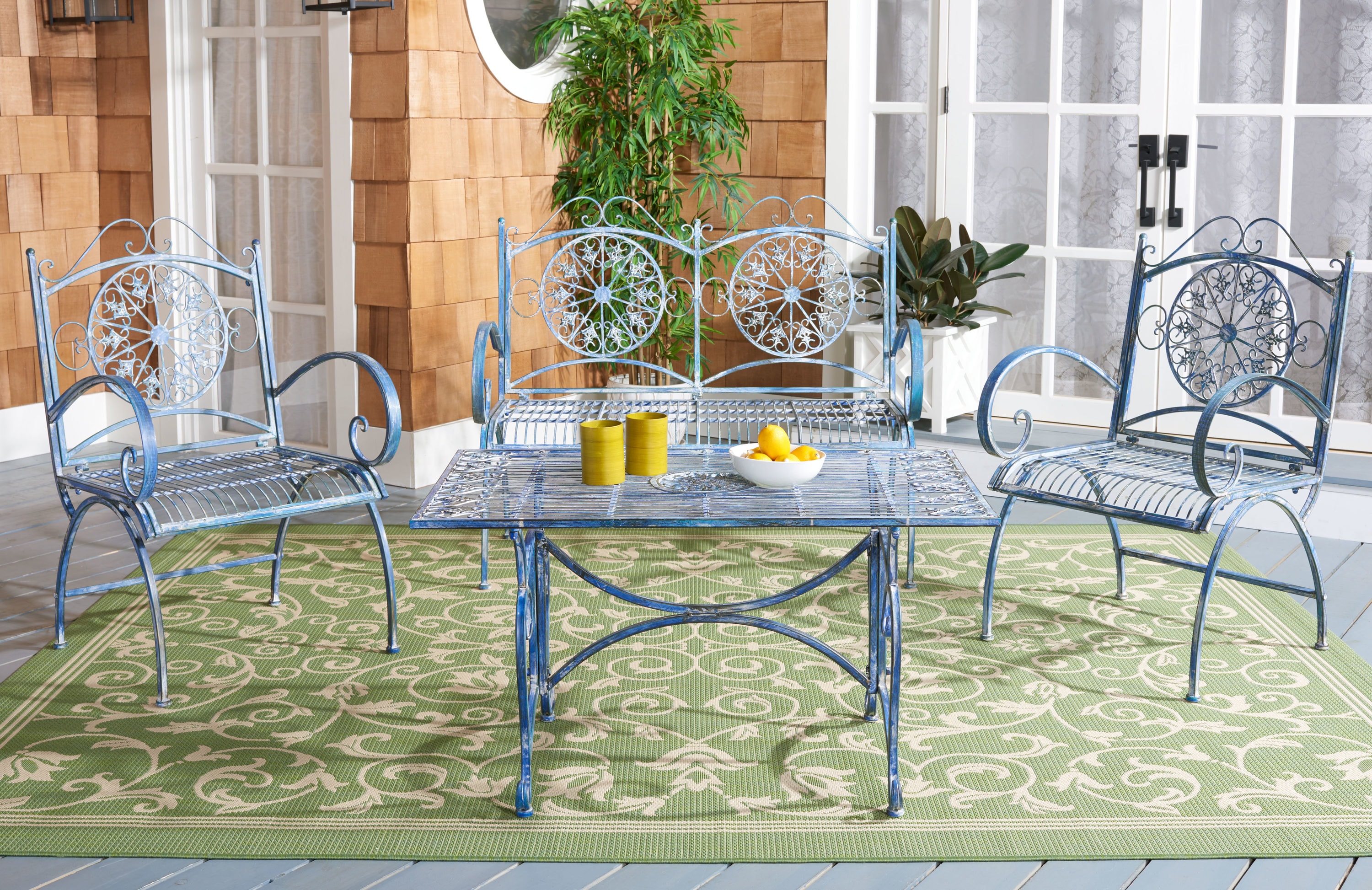 Mainstays Jefferson Wrought Iron 7-Piece Patio Dining Set, Seats 6 -  Walmart.com