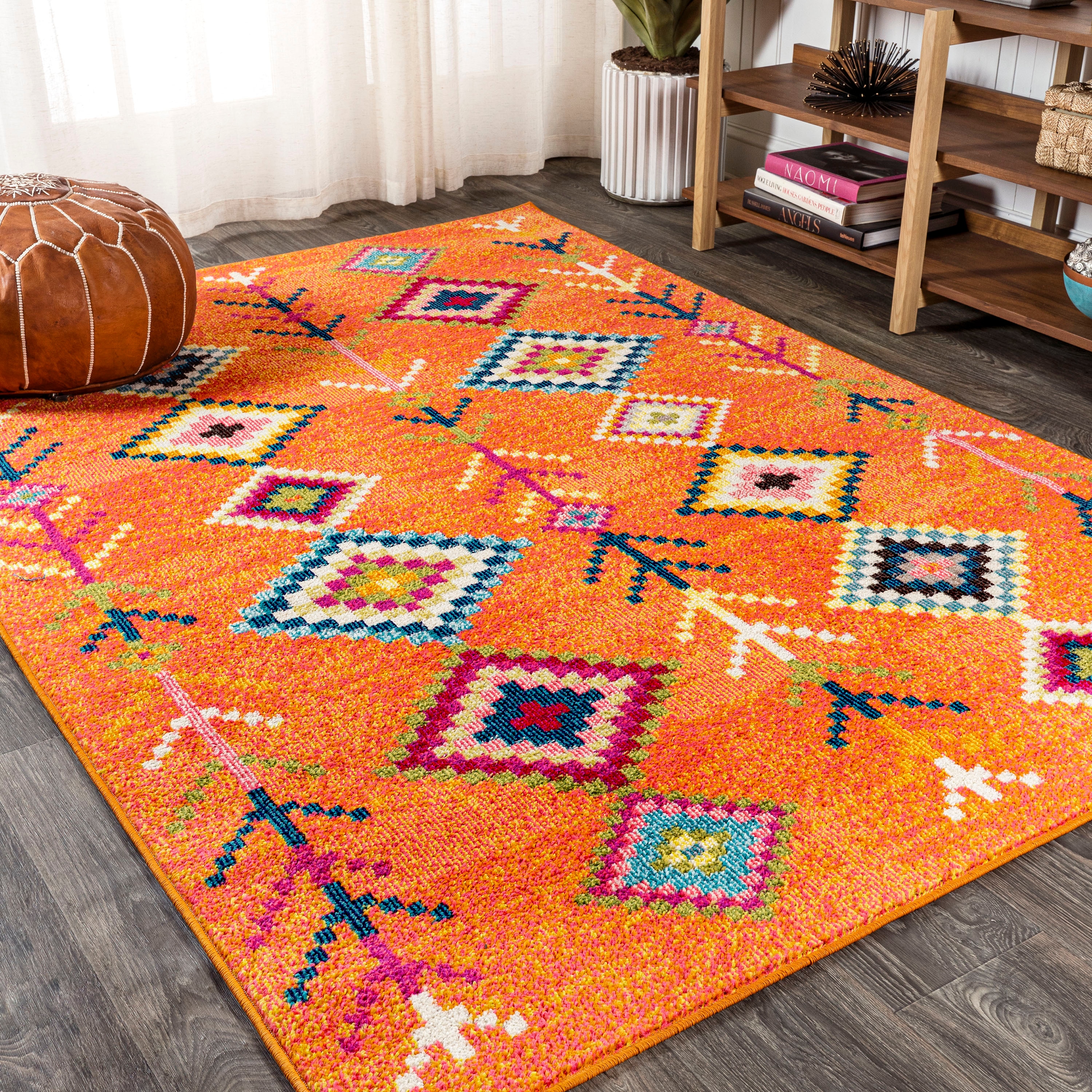 Orange Exclusive Rug House Warming Home Décor Area Rug Carpets Wool Jute Rug Bohemian Rug Kilim Rug Dari
