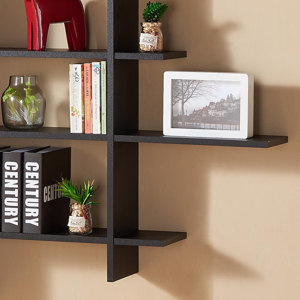 Danya B. Black Tiered Shelf 45-in L X 7-in D (5 Shelves) In The Wall ...