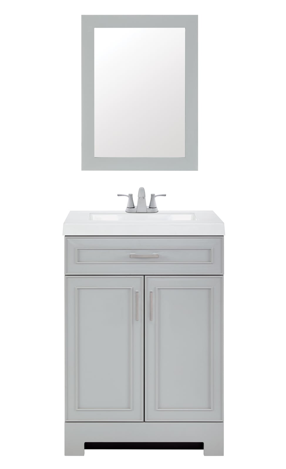Style Selections 5-in Gray Single Sink Bathroom Vanity with White