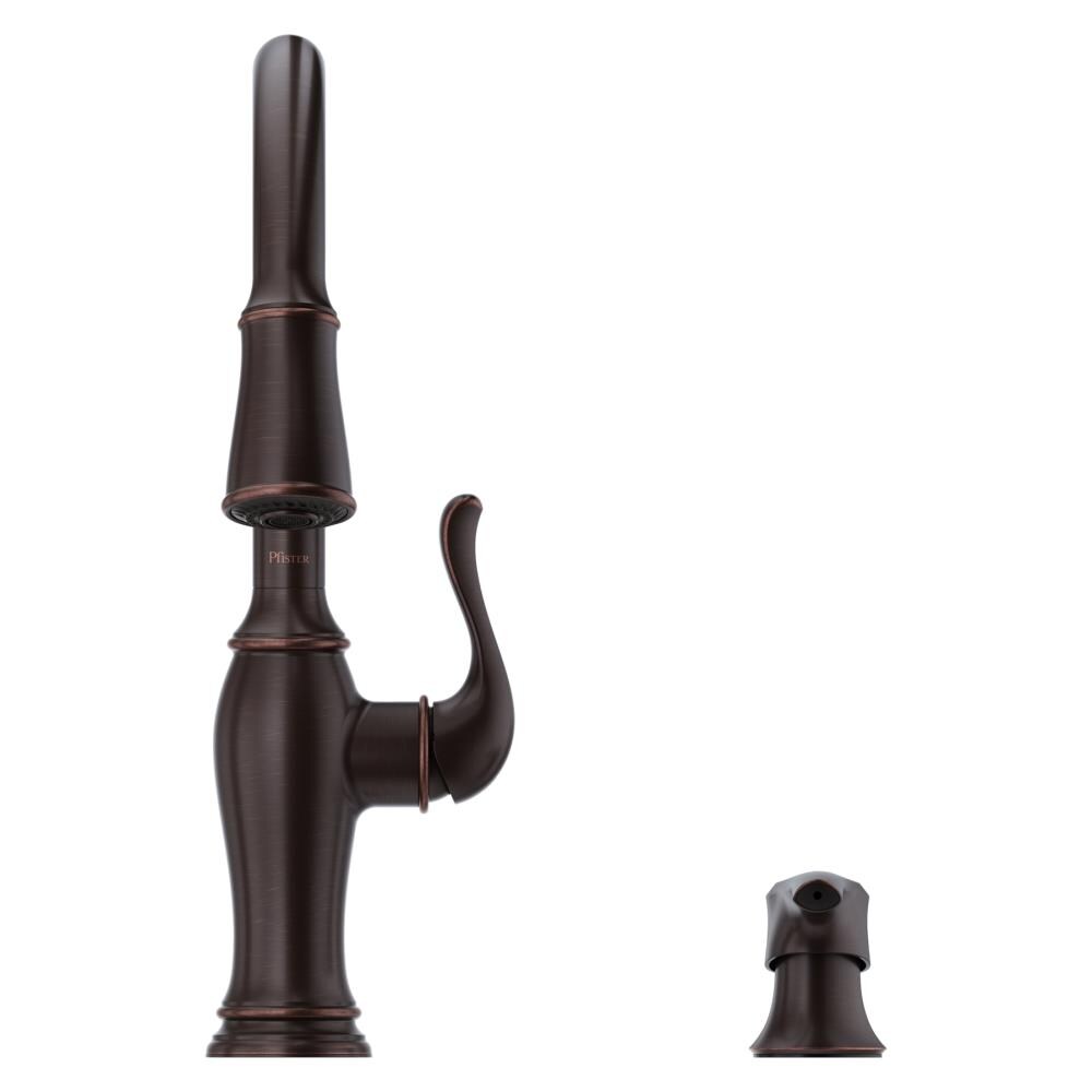 Pfister Wheaton Tuscan Bronze Pull-Down Kitchen Faucet with Soap Dispenser 