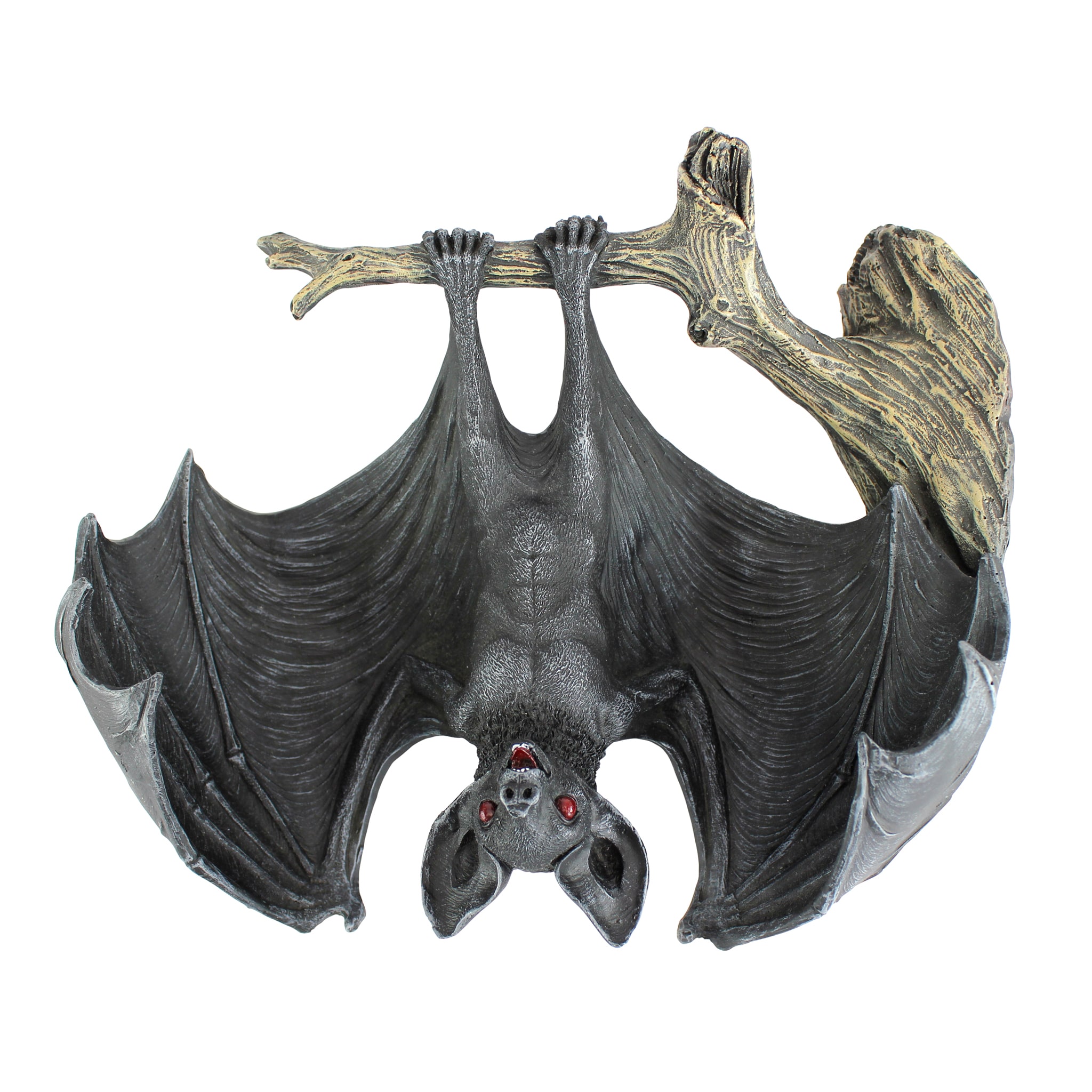 Large Black Silver Accent Bat Hanging Halloween Prop 21" Wingspan New 