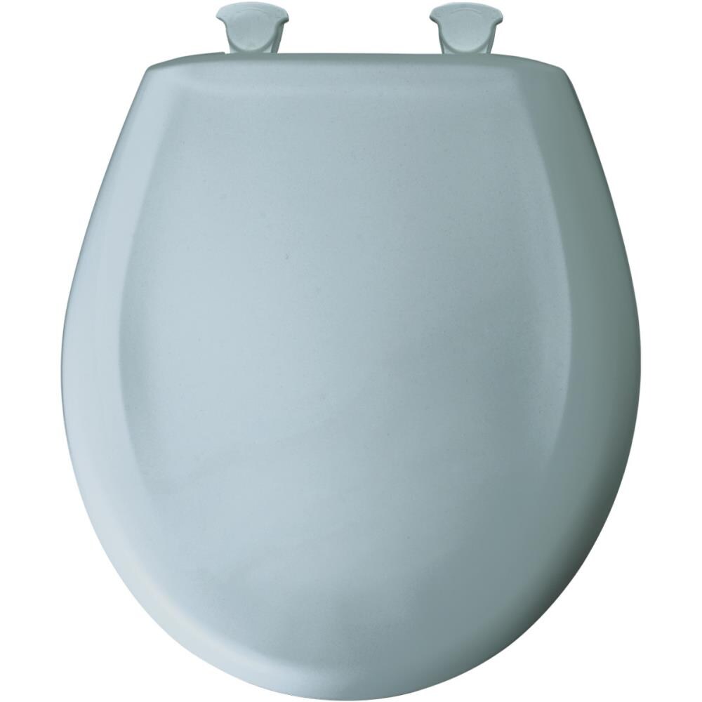 Bemis LiftOff Heron Blue Round SlowClose Toilet Seat in the Toilet
